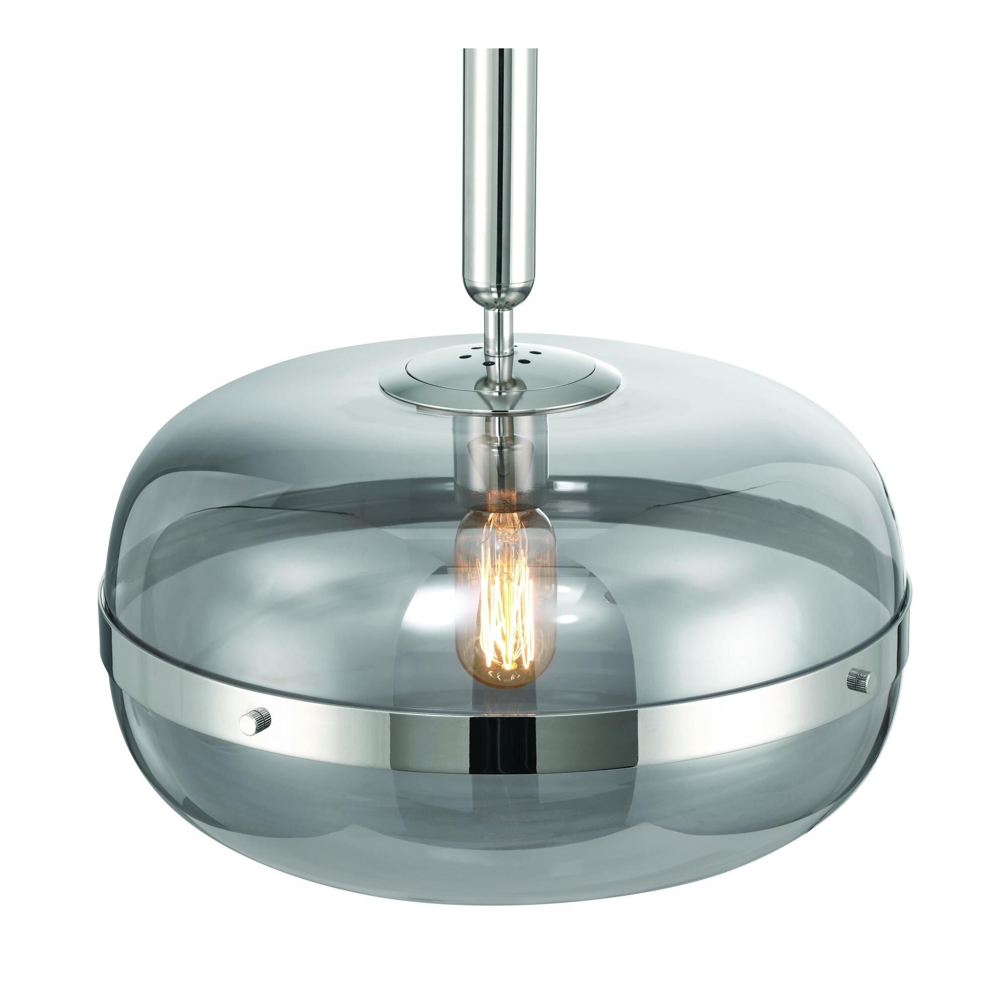 Shown in Nickel finish and Glass shade