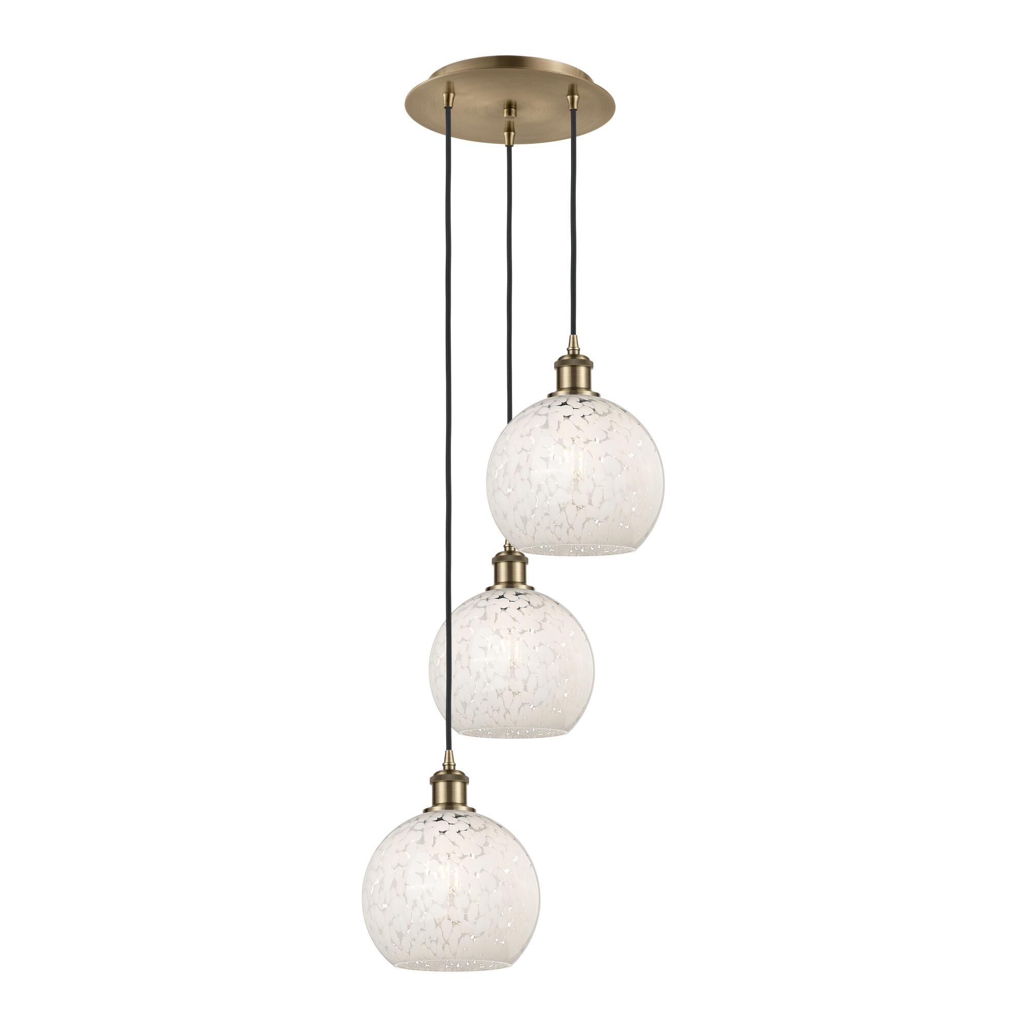 Bruno Marashlian White Mouchette 15 Inch Multi Light Pendant by Innovations Lighting