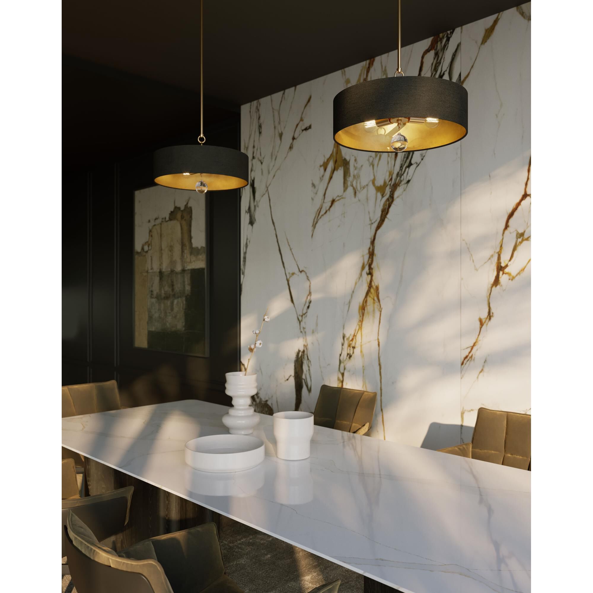 Shown in Black finish and Black/Gold shade