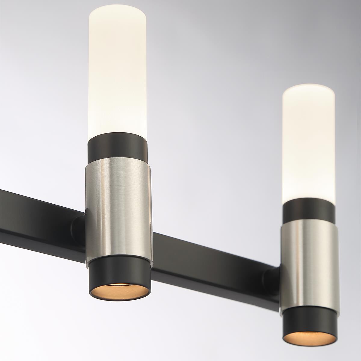 Shown in Black and Nickel finish and Frosted White Acrylic glass