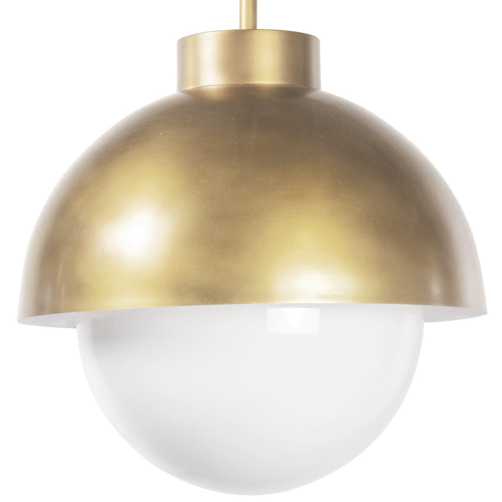 Shown in Natural Brass finish and - None - shade