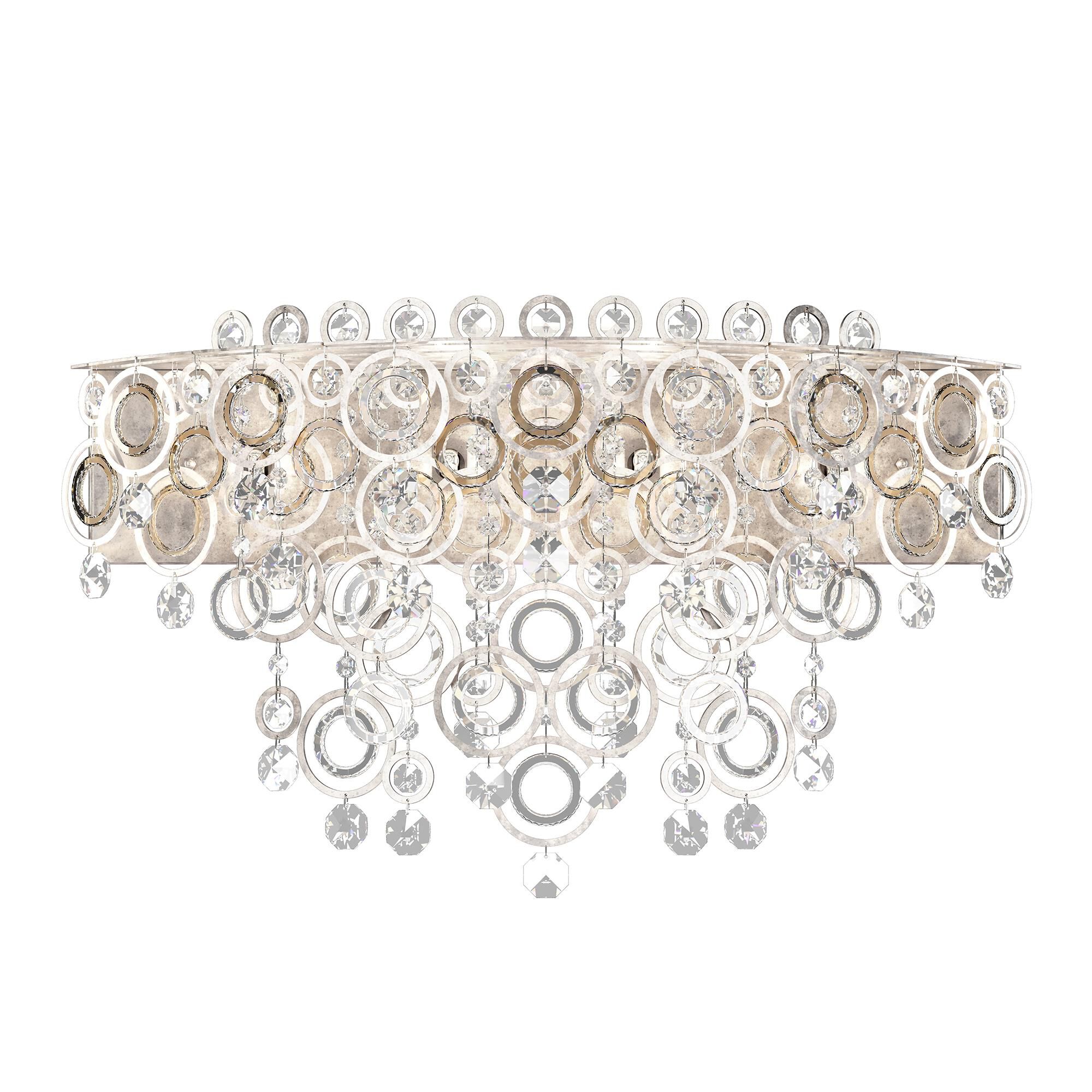 Shown in Antique Silver finish and Clear Optic crystal