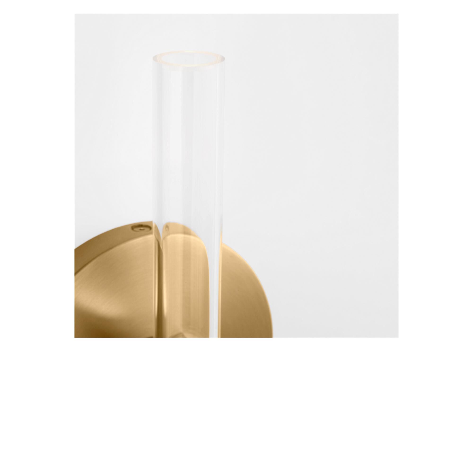 Shown in Burnished Brass finish and Clear Polycarbonate Lens shade