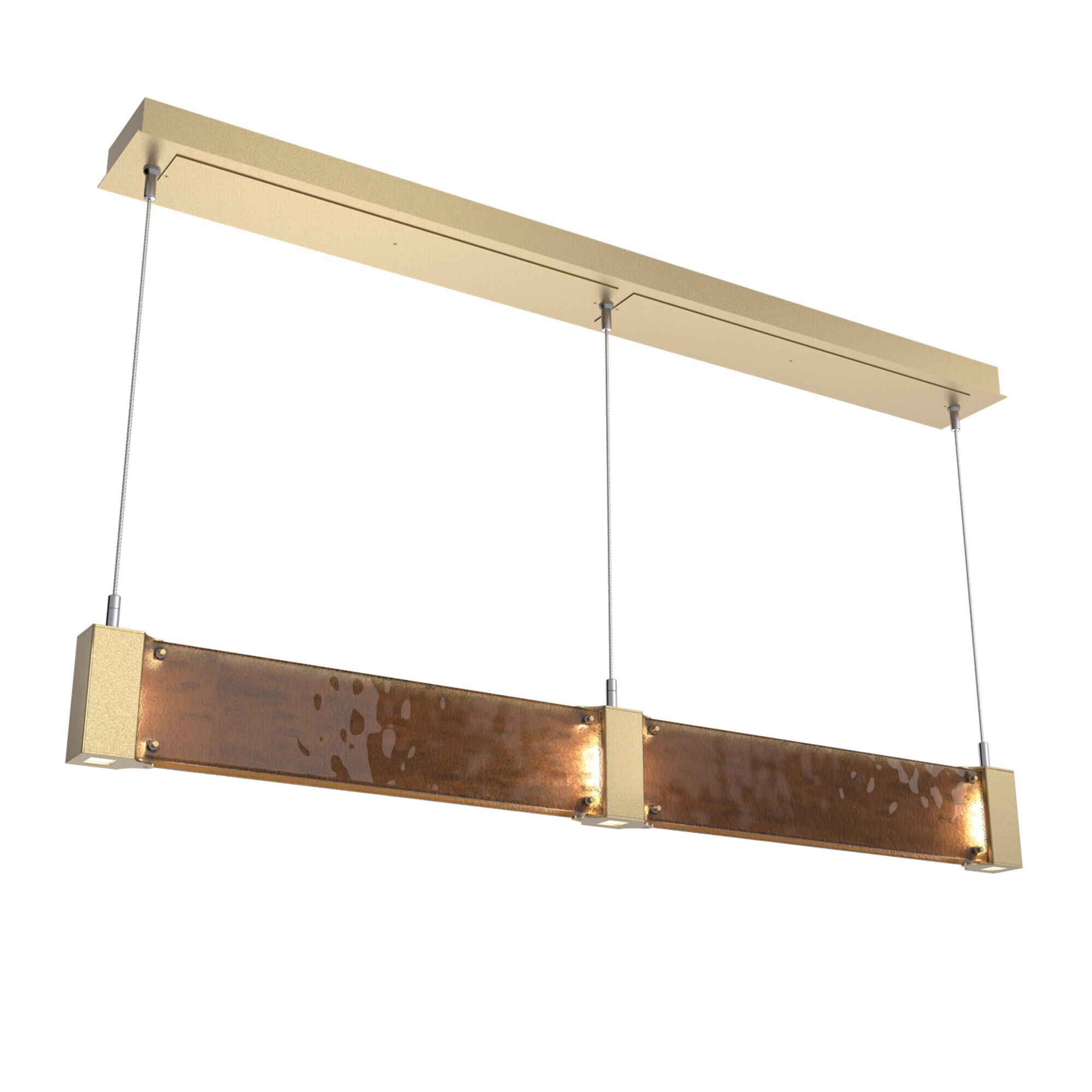 Shown in Gilded Brass finish and Bronze Granite glass