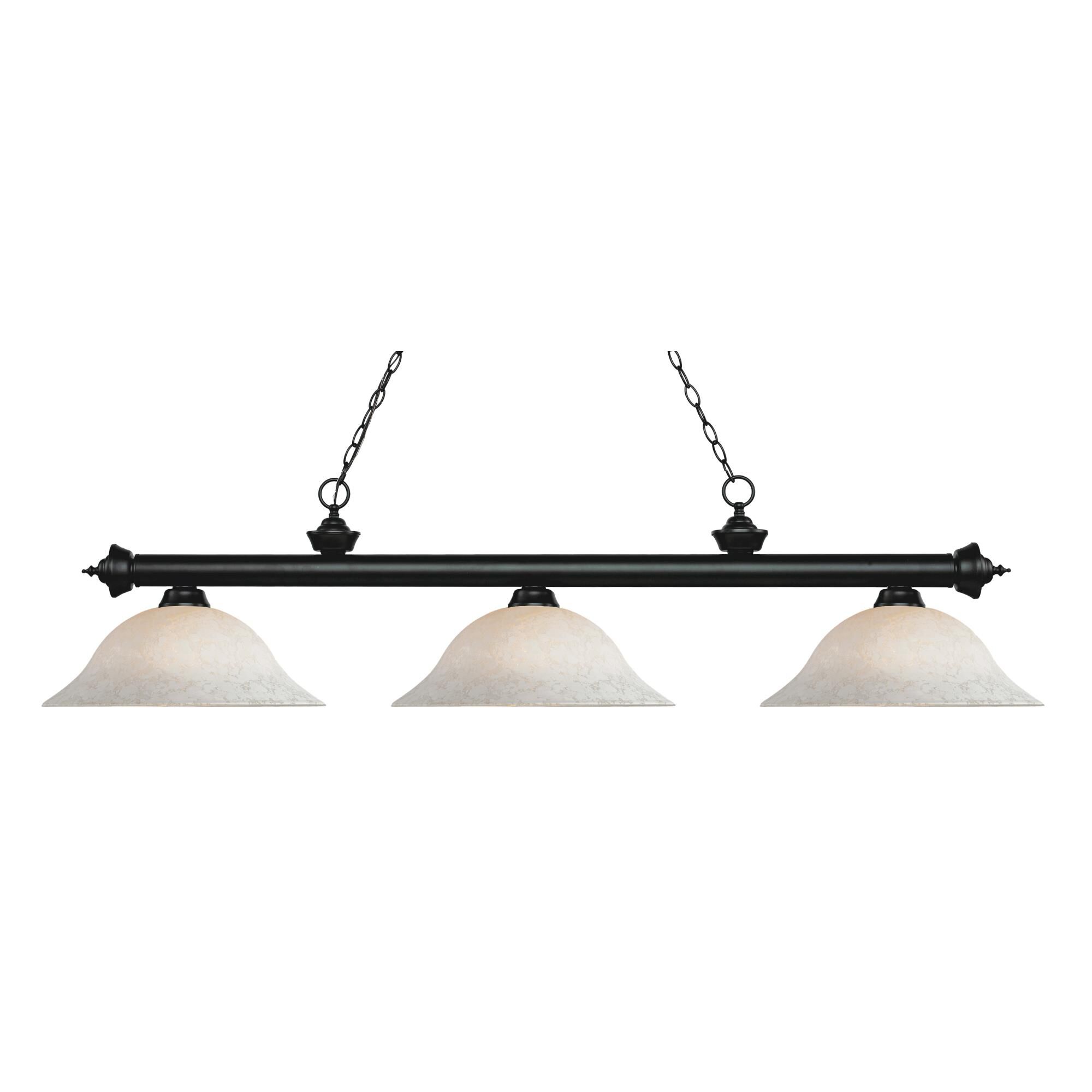 Shown in Matte Black finish and Glass shade