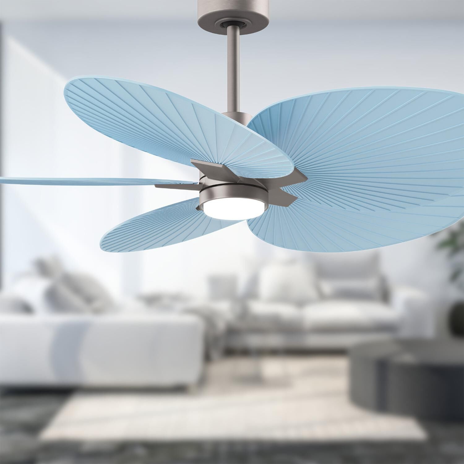 Alessandra Tropical Outdoor Rated 48 Inch Ceiling Fan with Light Kit by Matthews Fan Company