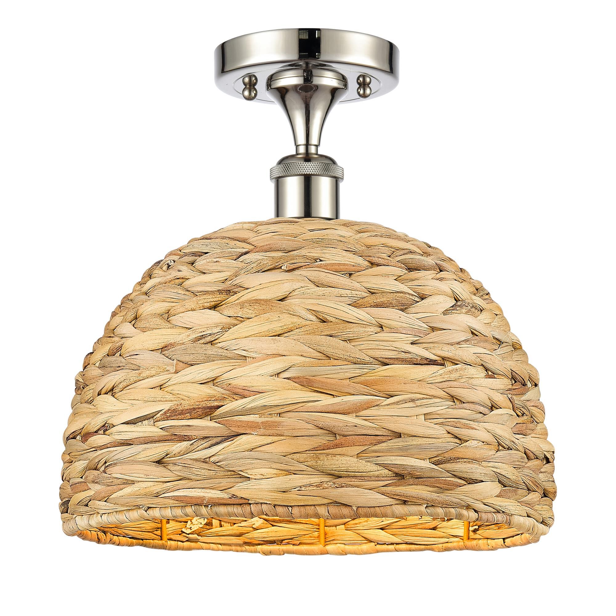 Shown in Polished Nickel finish and Natural shade