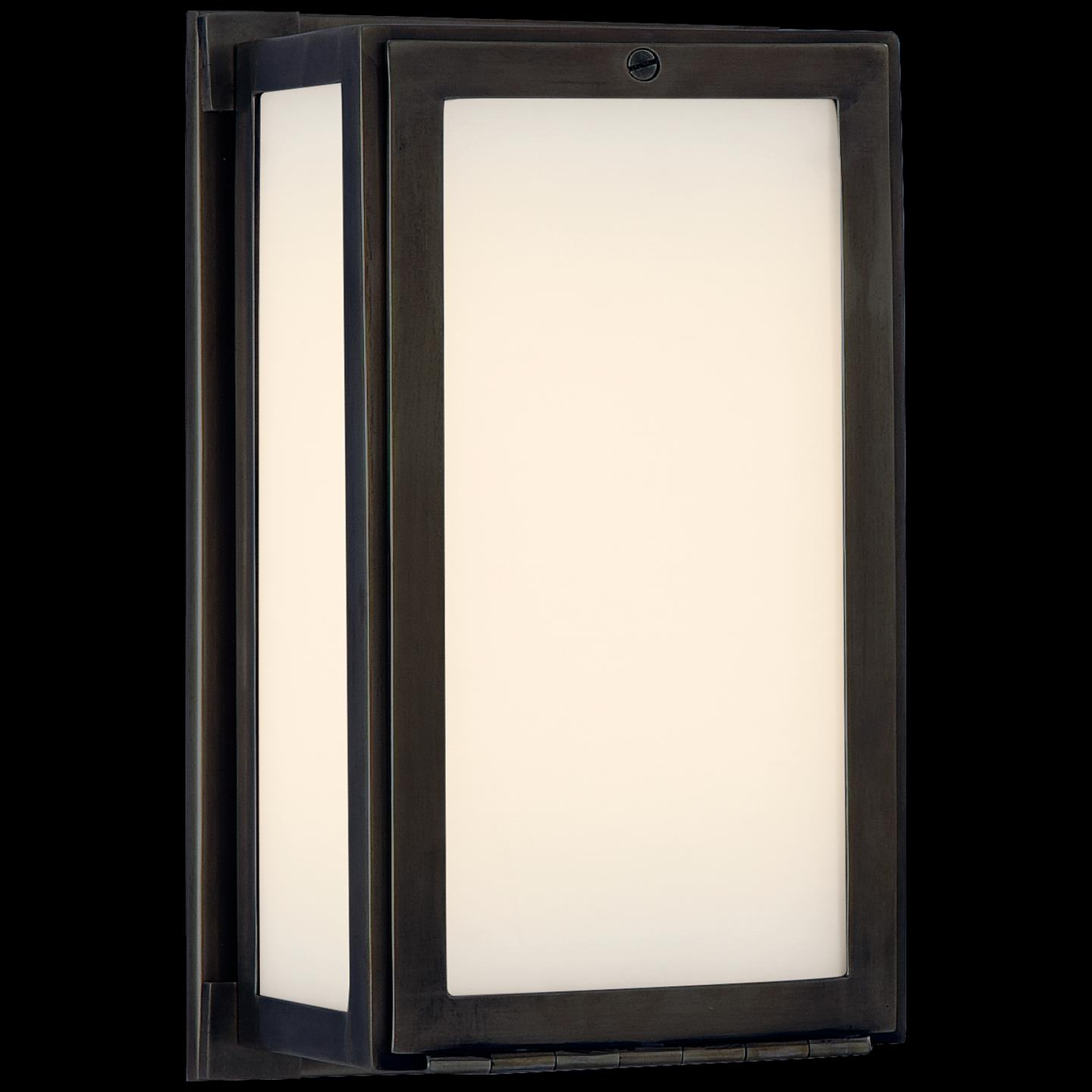 Shown in Bronze finish and White glass