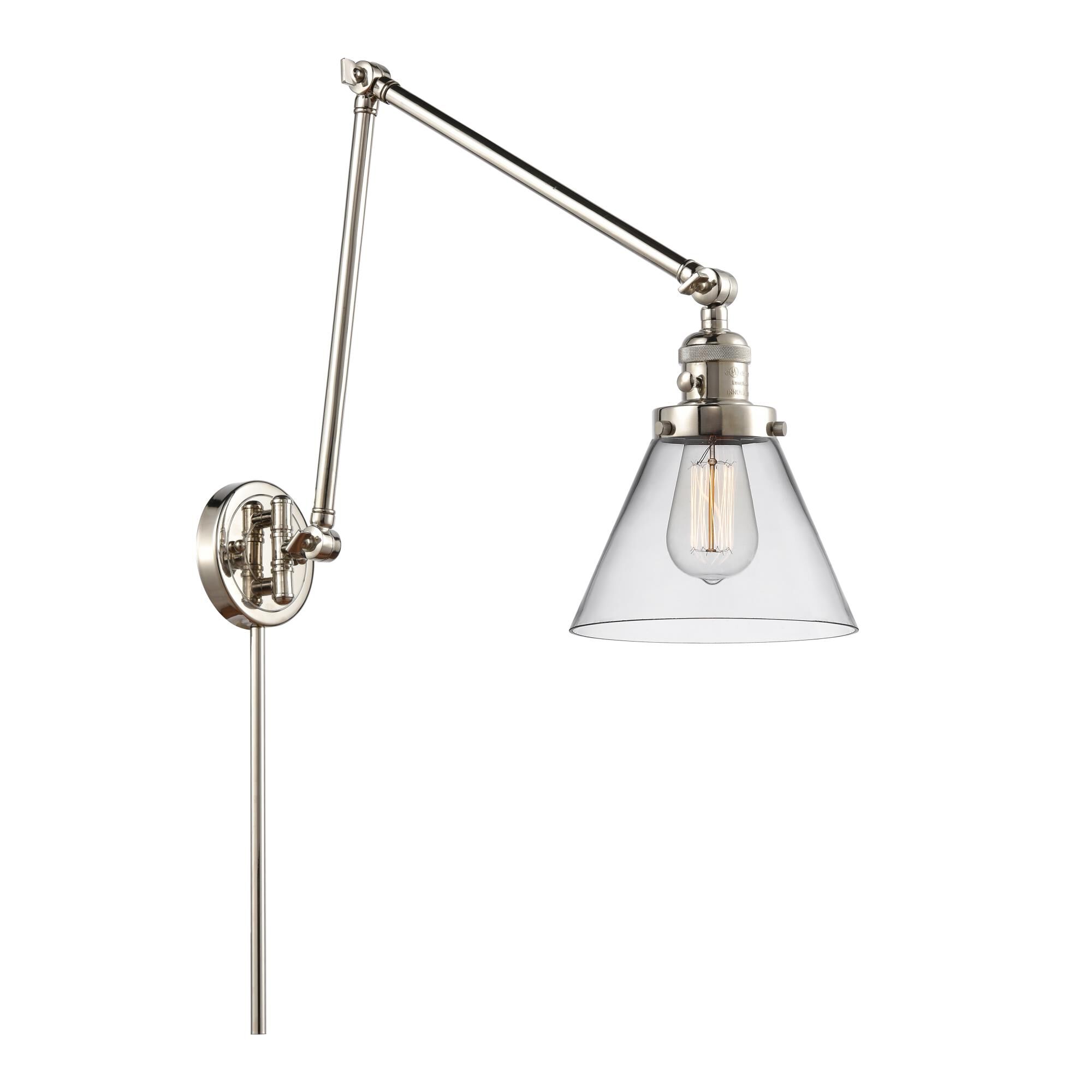 Bruno Marashlian Large Cone LED Wall Swing Lamp by Innovations Lighting