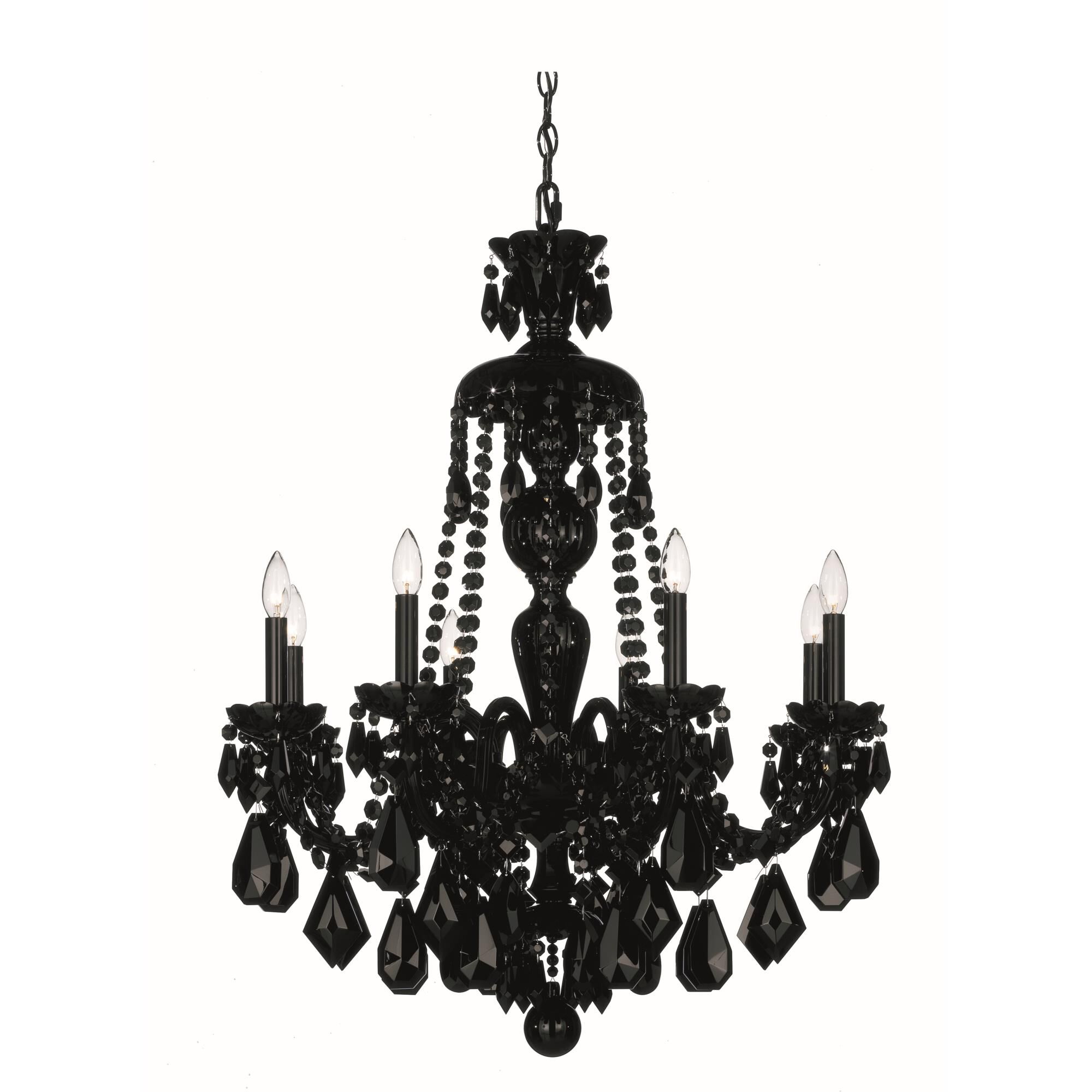 Hamilton Black 28 Inch 8 Light Chandelier by Schonbek