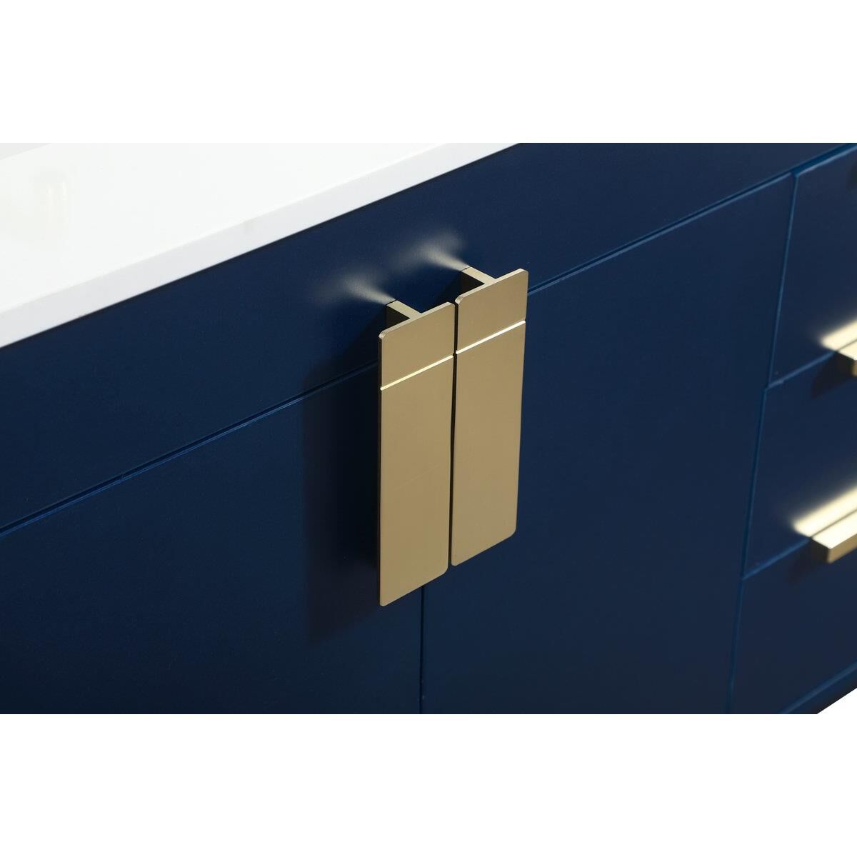 Shown in Blue finish and Without Backsplash accent