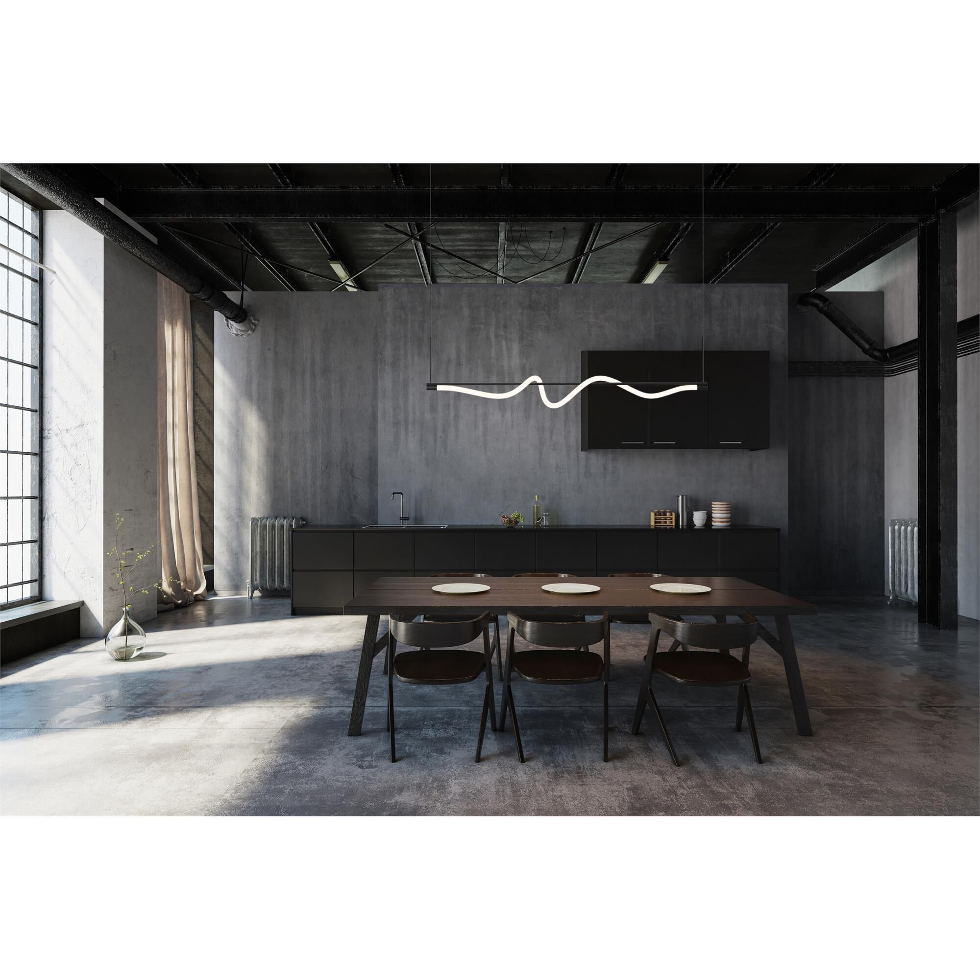 Shown in Black finish and Frosted Acrylic Diffuser glass