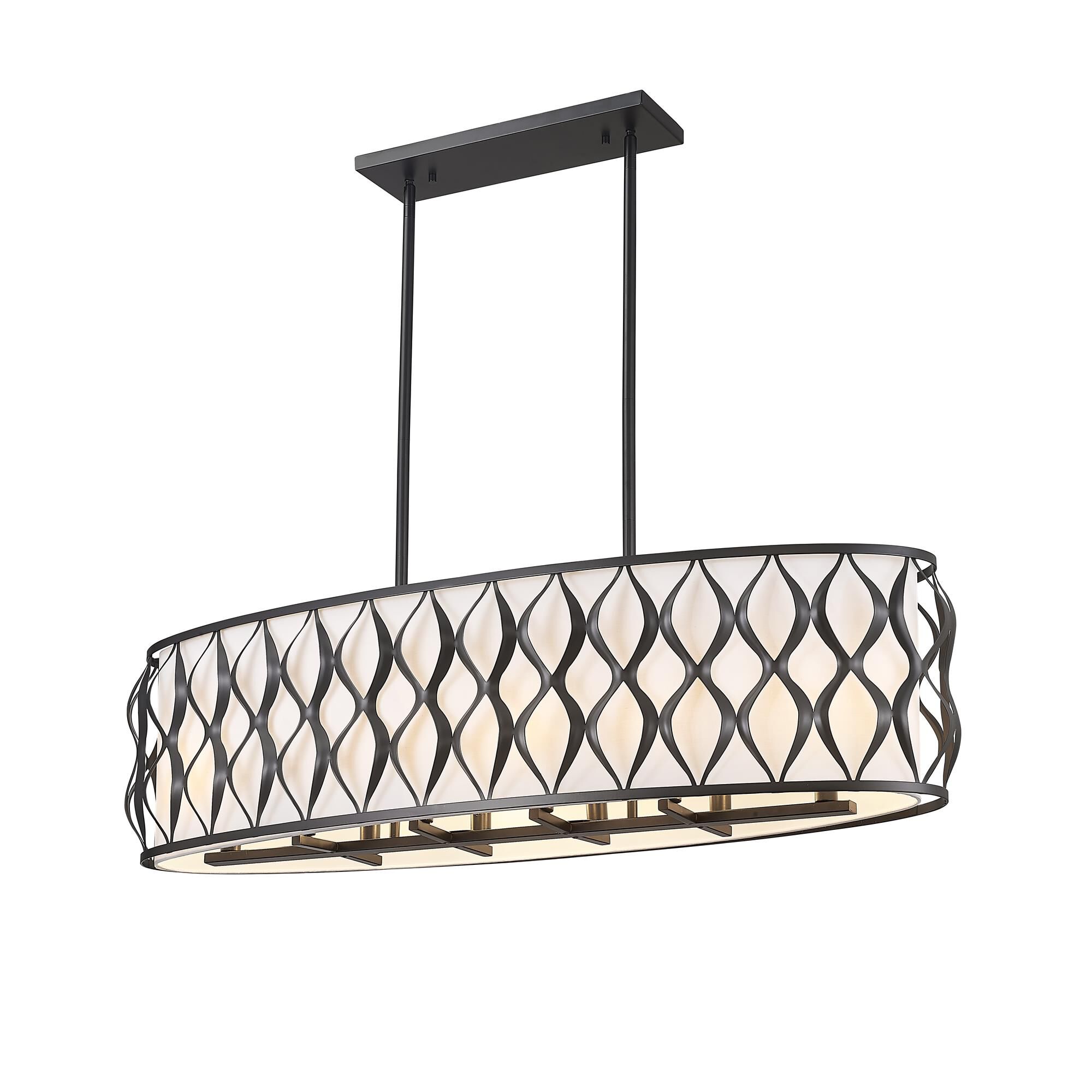 Shown in Matte Black finish and White glass and White shade