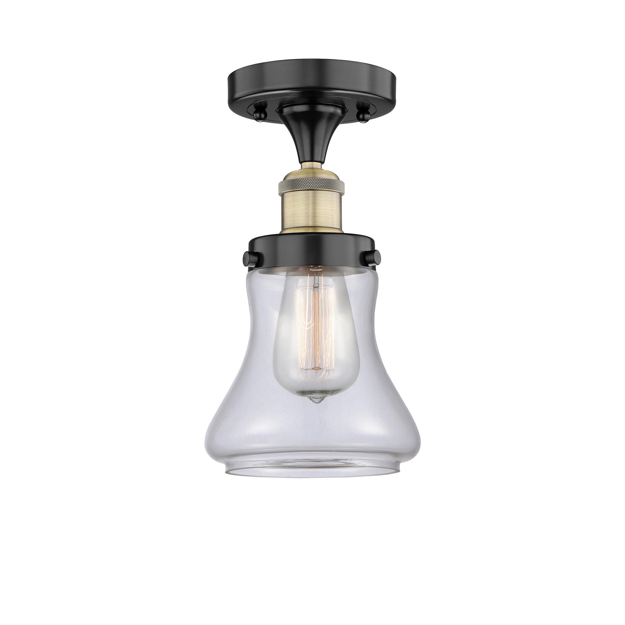 Shown in Black Antique Brass finish and Clear glass
