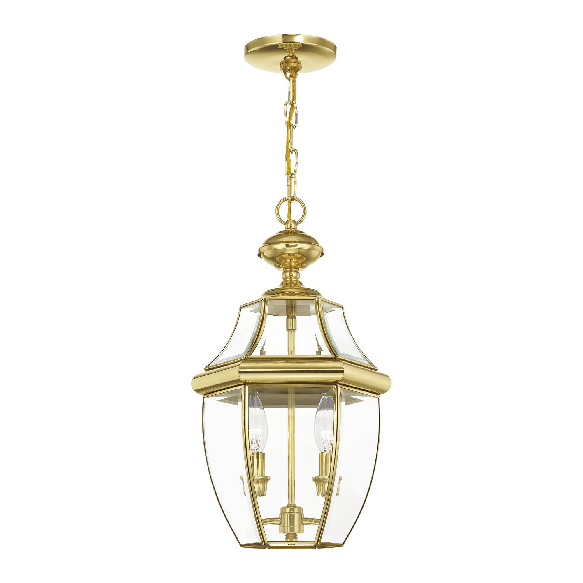 Shown in Polished Brass finish and Clear Beveled glass