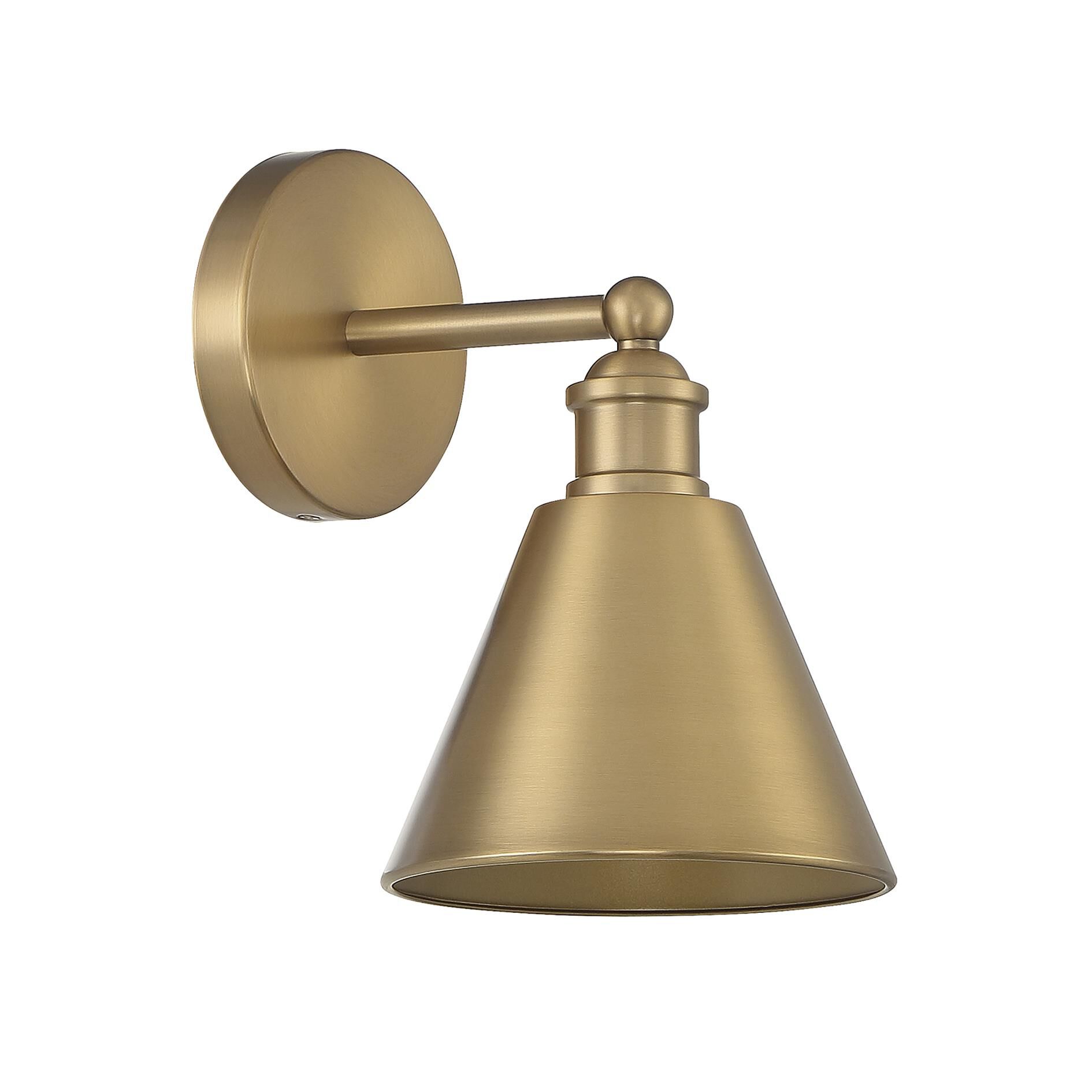 Shown in Natural Brass finish and Natural Brass Metal shade