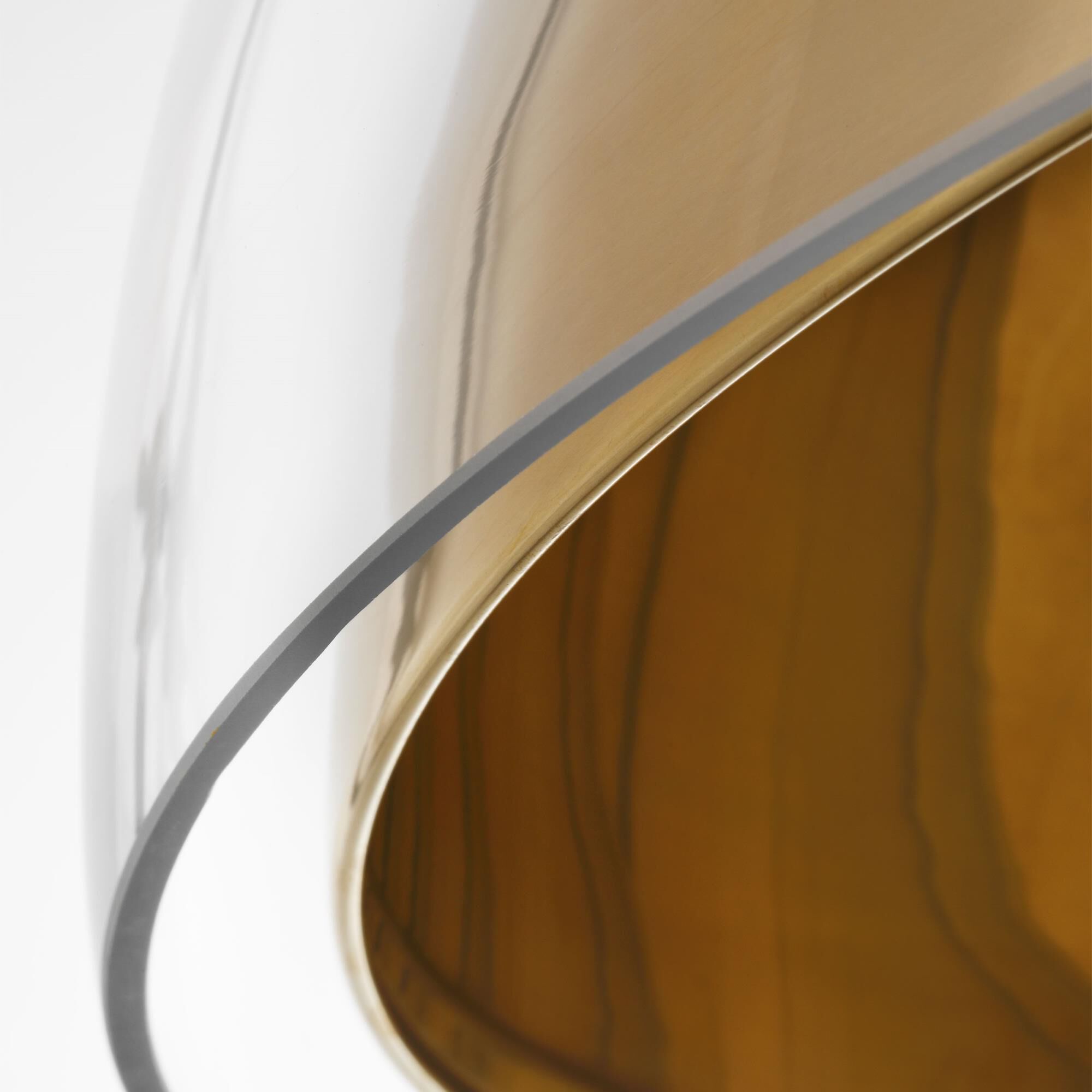 Shown in Hand-Rubbed Antique Brass finish and Clear glass