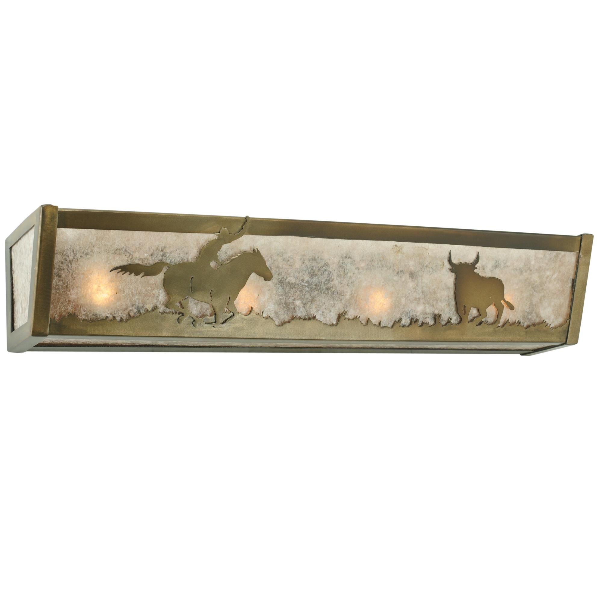 Shown in Antique Copper Finish finish and Silver Mica glass