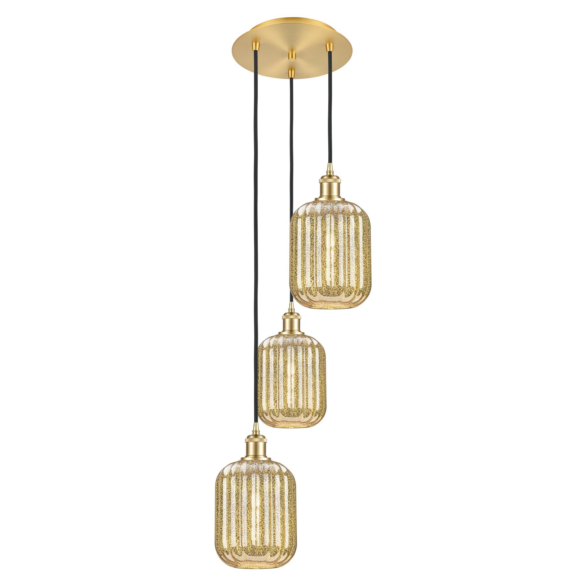 Shown in Satin Gold finish and Mercury glass