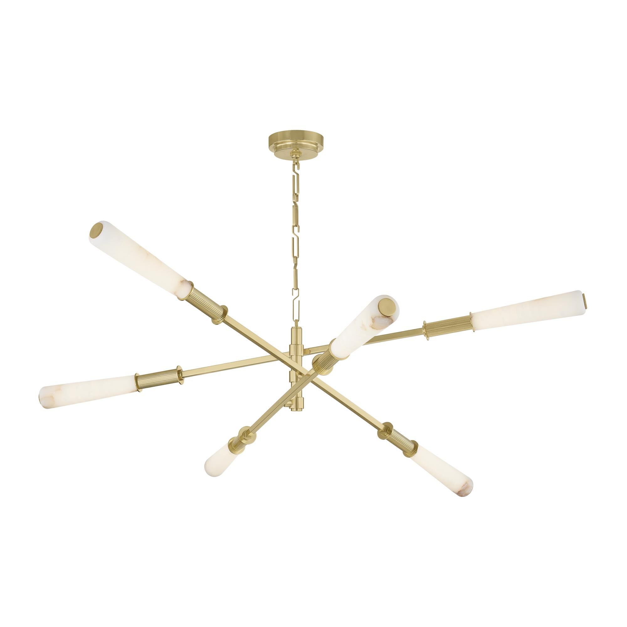 Shown in Vintage Polished Brass finish and Alabaster shade