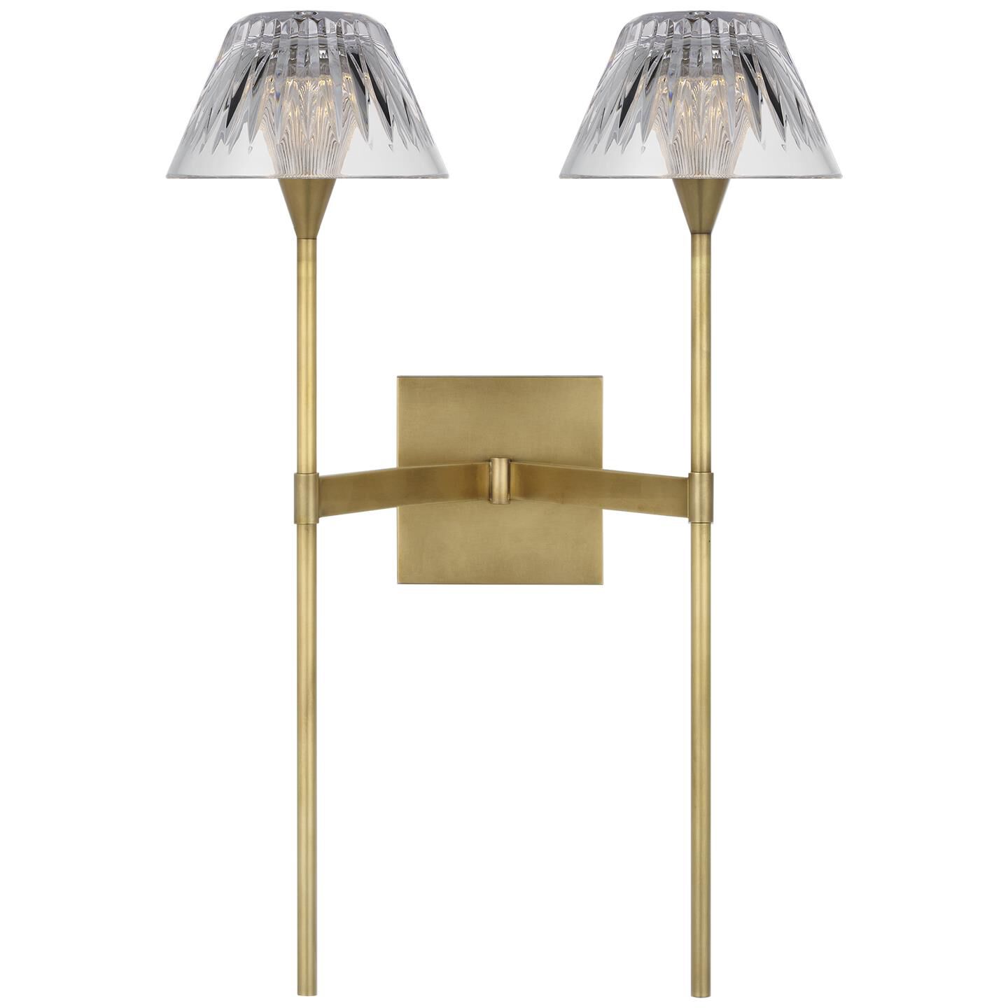 Shown in Natural Brass finish and Clear crystal