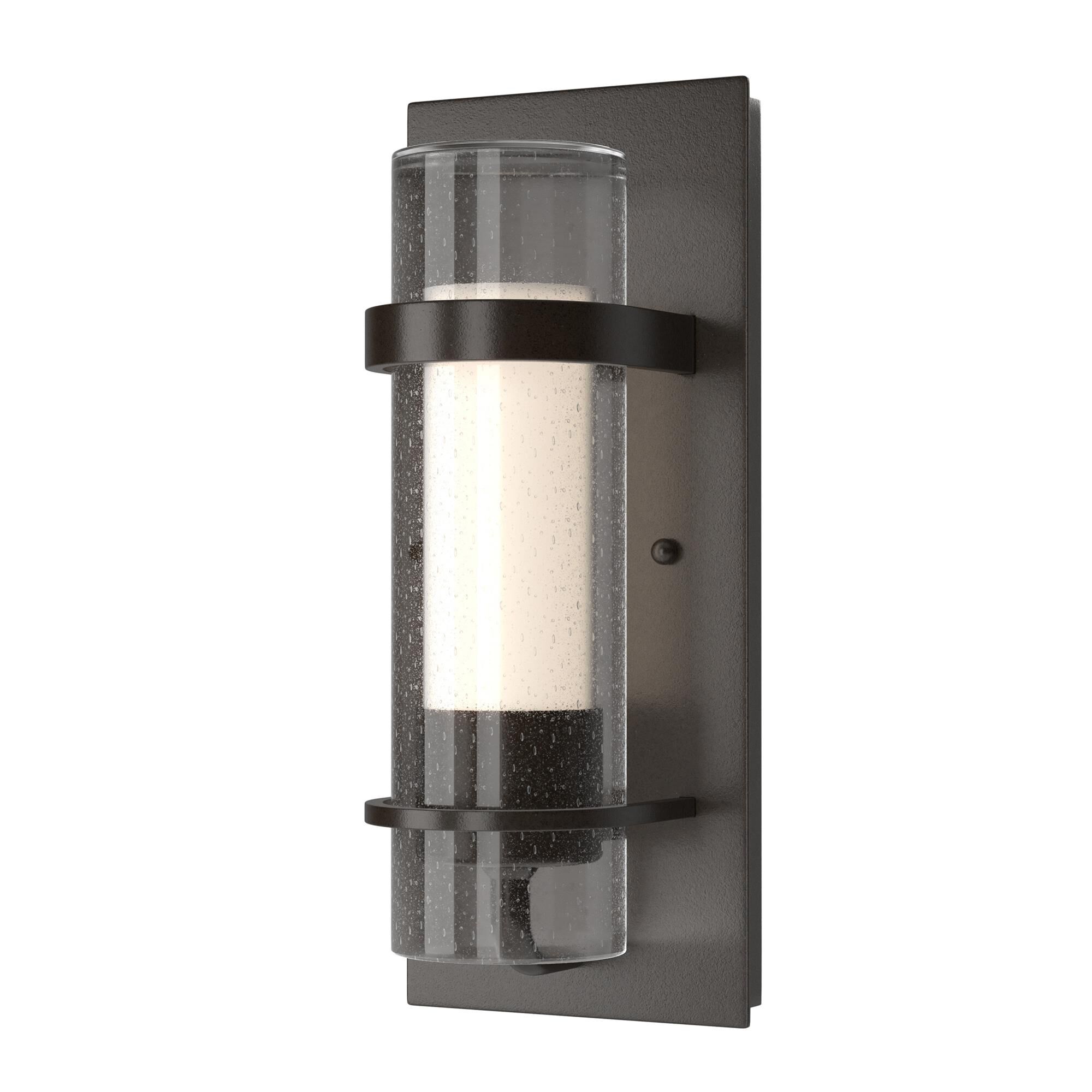 Shown in Oil Rubbed Bronze finish and Opal And Seeded glass