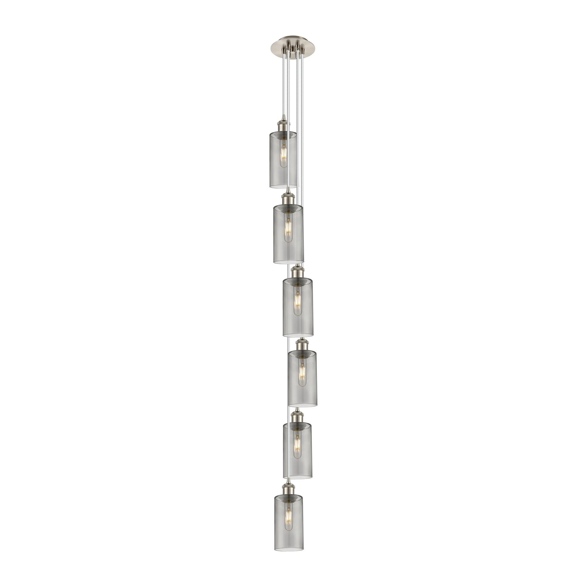 Shown in Satin Nickel finish and Light Smoke shade