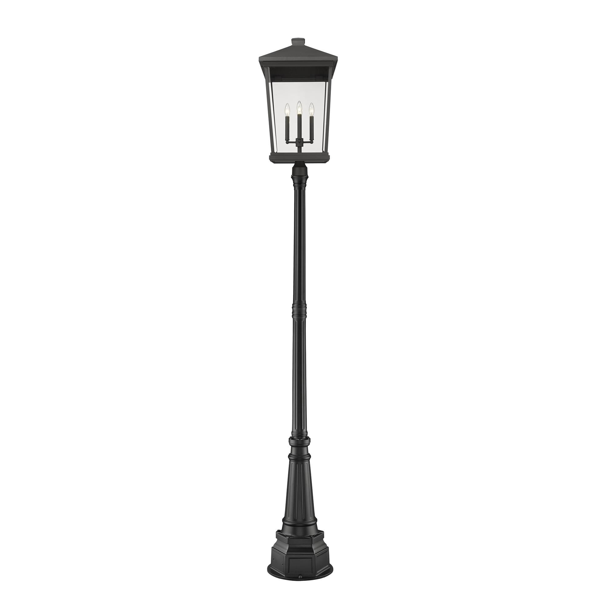 Shown in Black finish and Glass shade