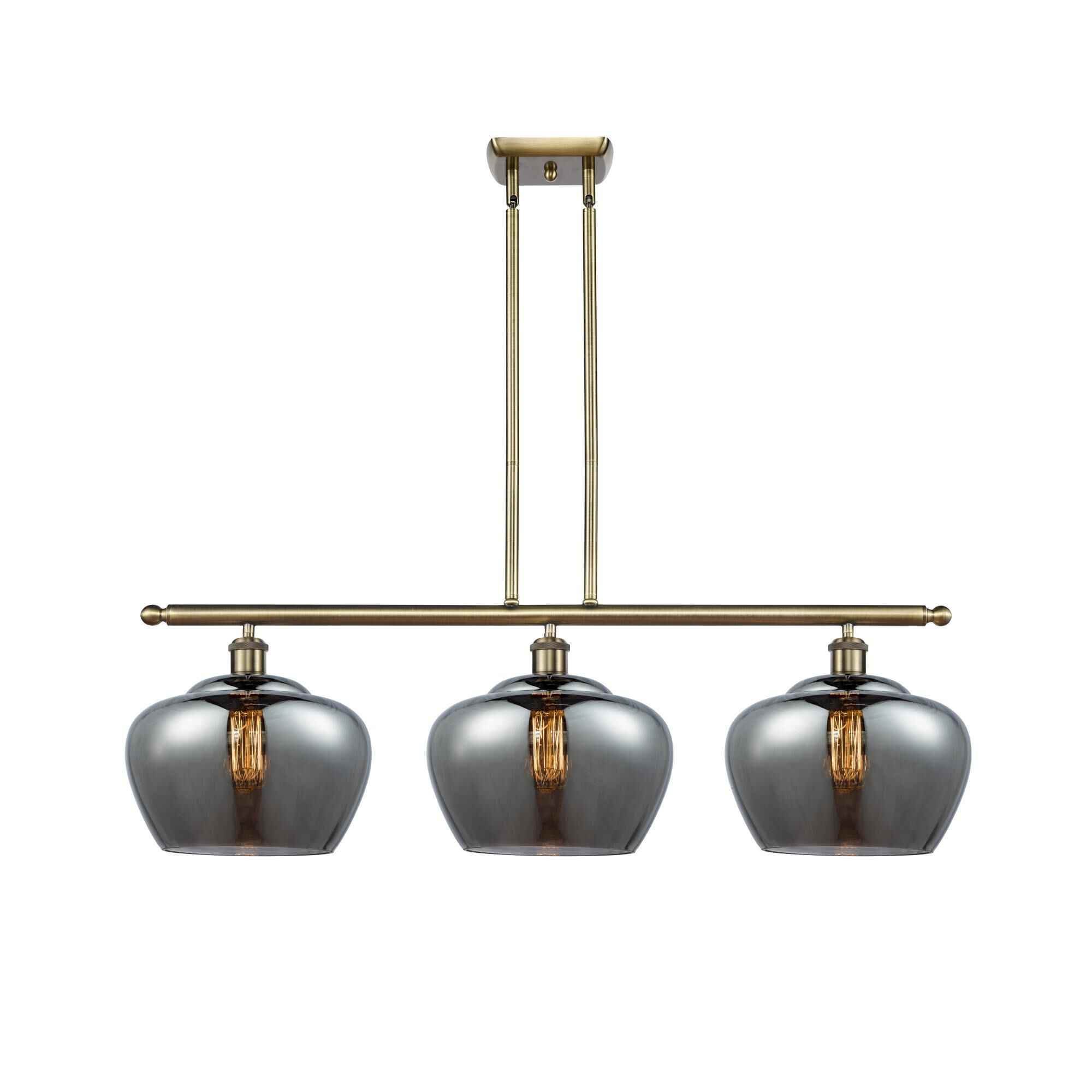 Shown in Antique Brass finish and Bowl glass and Glass shade