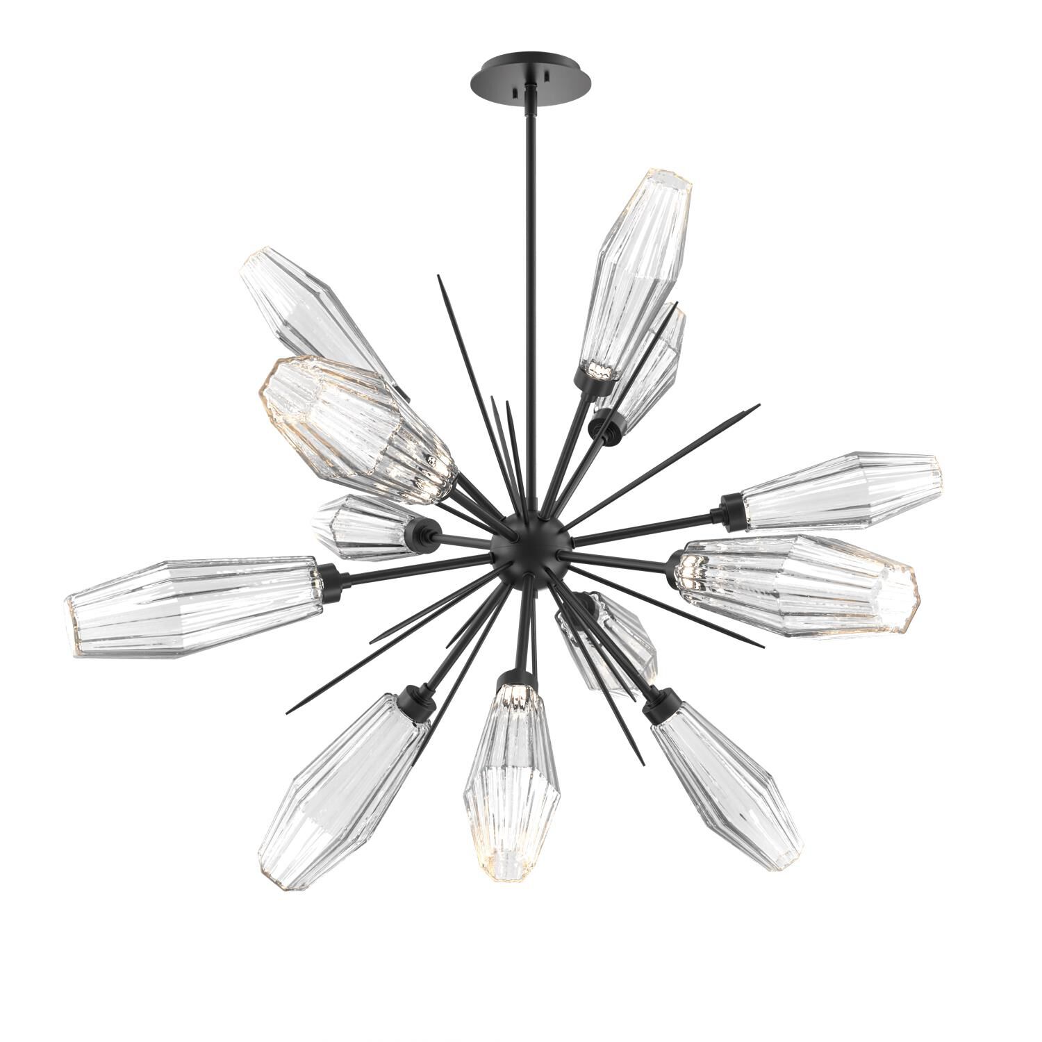 Shown in Matte Black finish and Optic Rib Clear glass