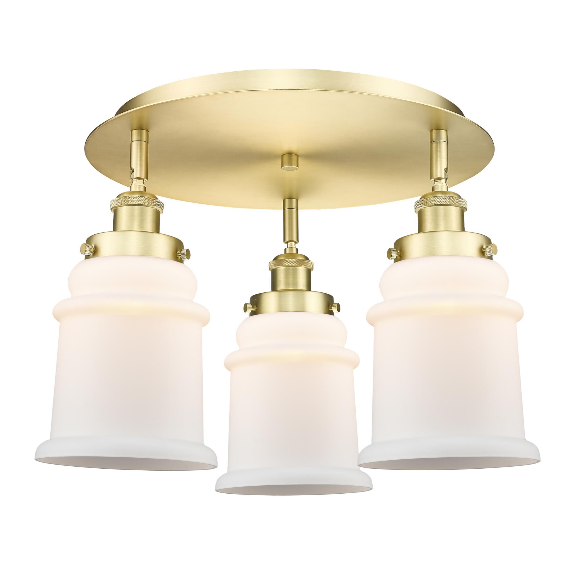 Shown in Satin Gold finish and Matte White glass