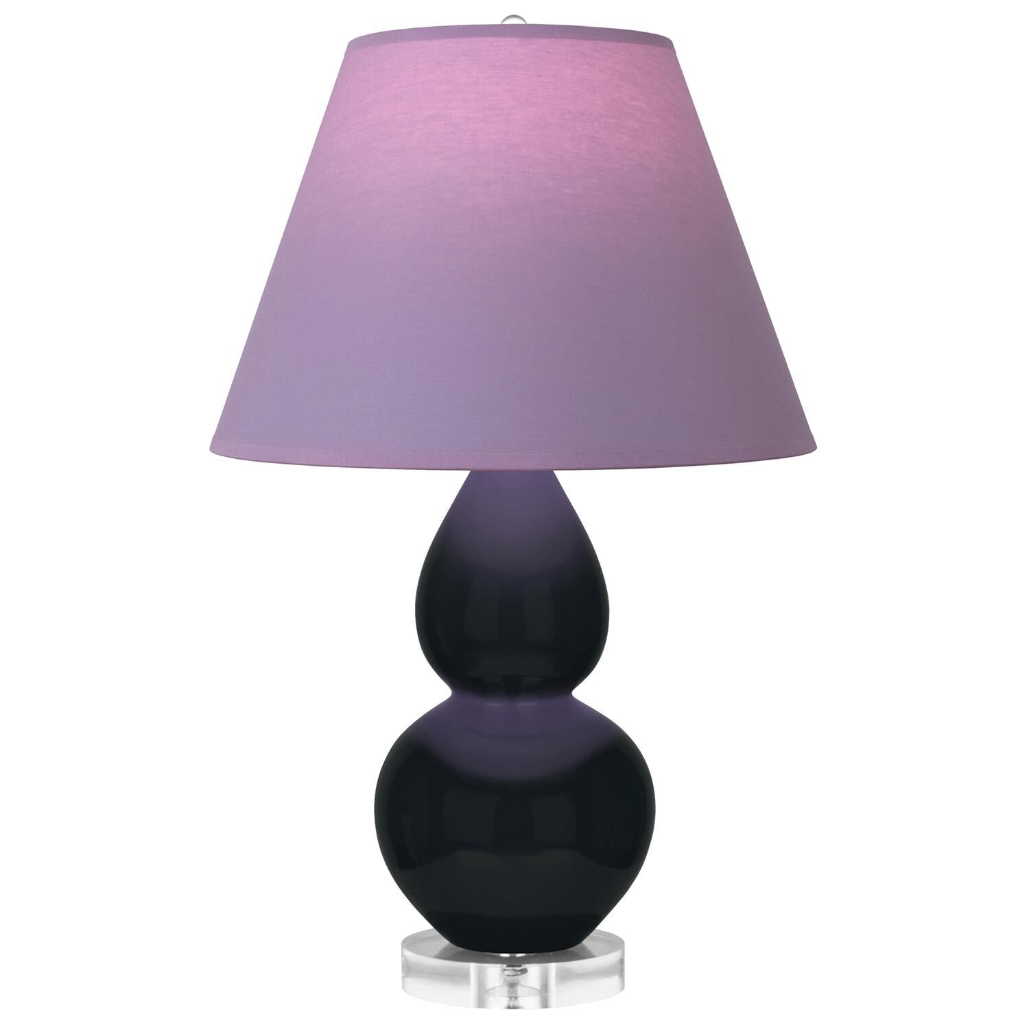 Shown in Obsidian finish and Lavender and Plum shade and Lucite accent