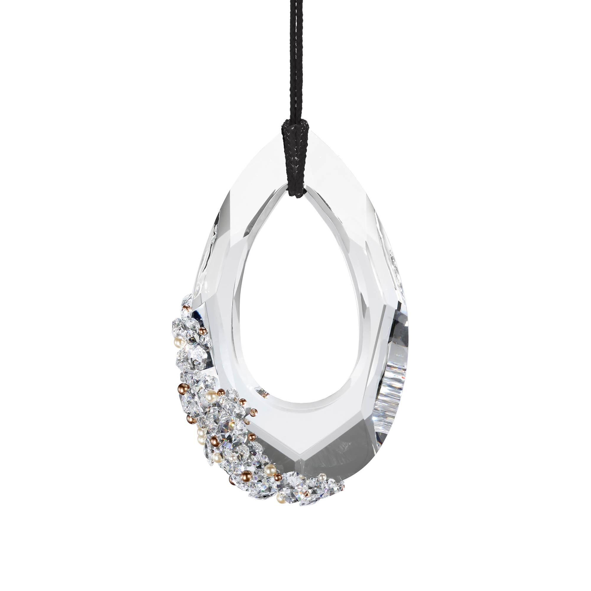 Shown in Polished Chrome With Black Rope finish and Radiance crystal and Crystal glass