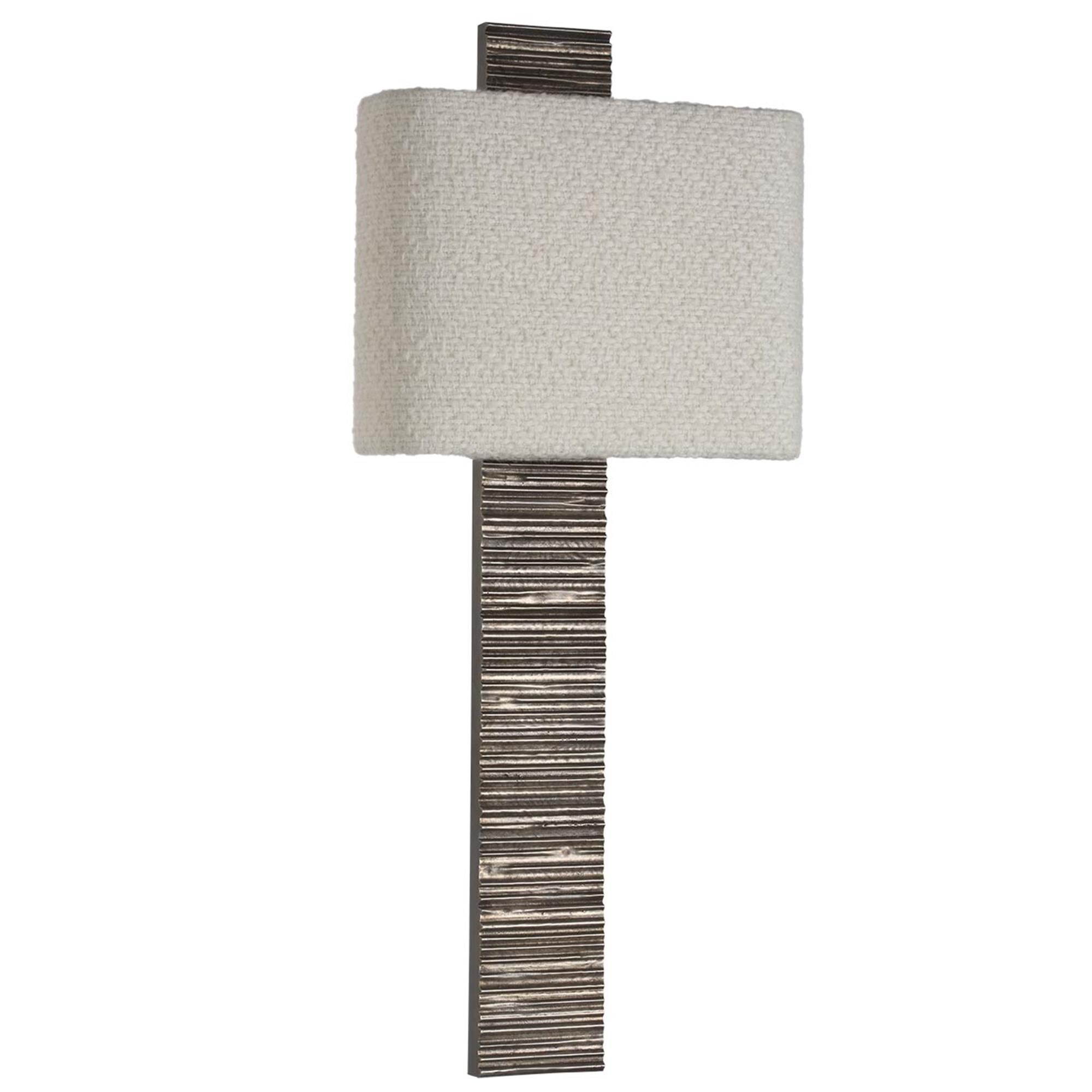Shown in Ridged Graphite finish and Boucle Rectangle shade