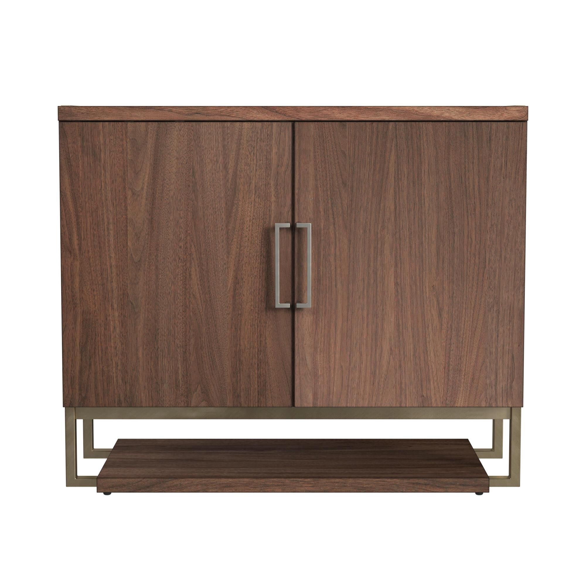 Shown in Walnut And Brushed Gold finish