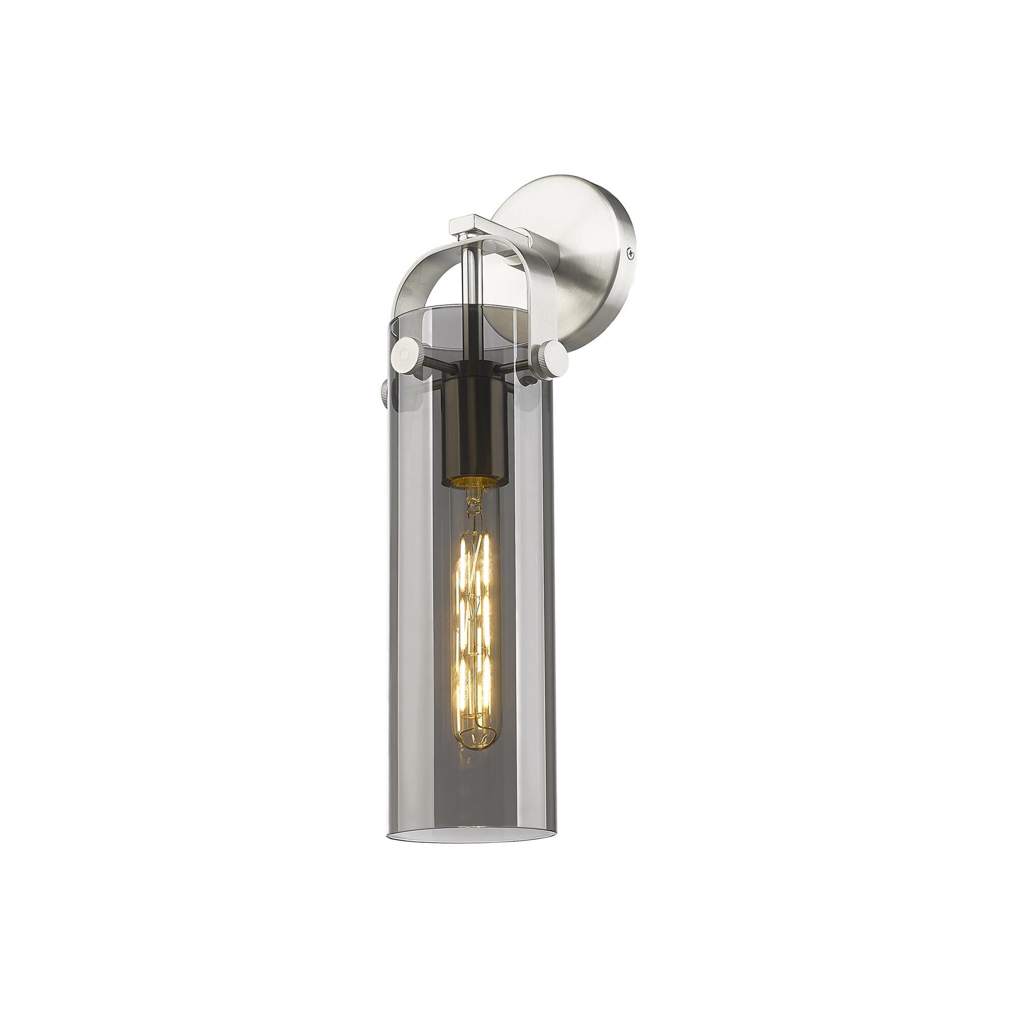 Shown in Satin Nickel finish and Plated Smoke glass