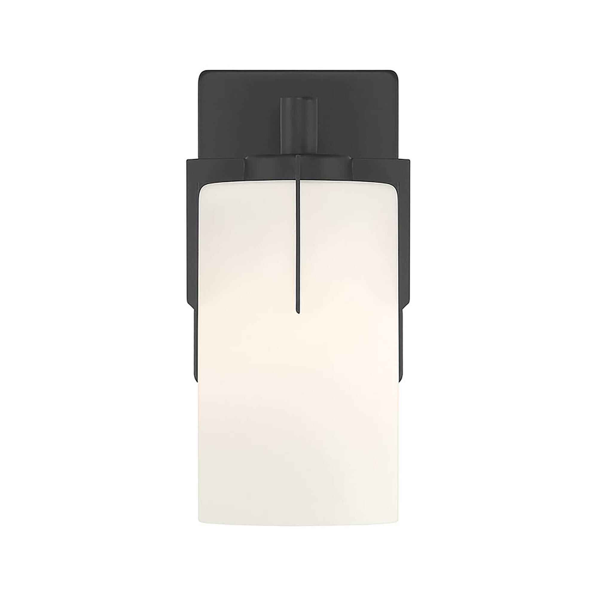 Shown in Matte Black finish and White Frosted glass