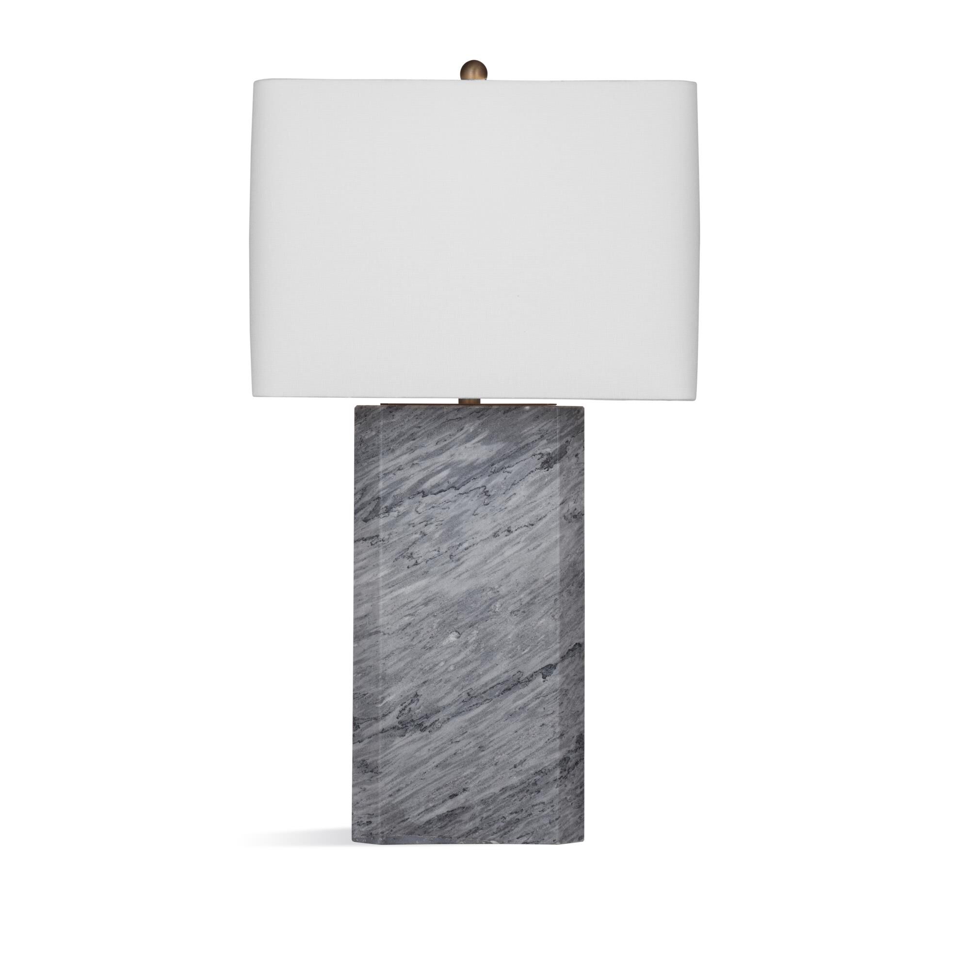 Shown in Grey Marble finish and White shade