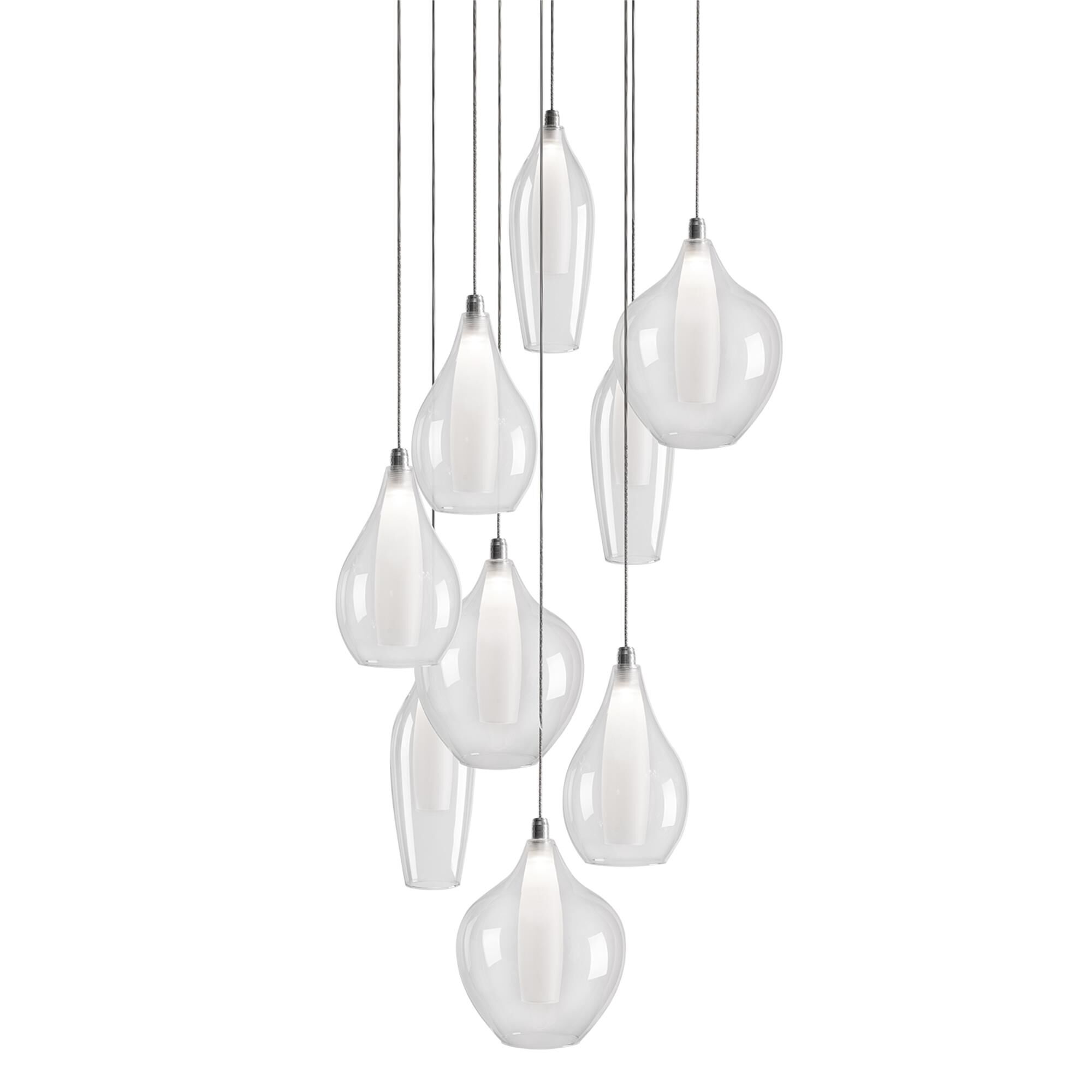 Shown in Chrome finish and Clear Outer - Frosted Inner glass