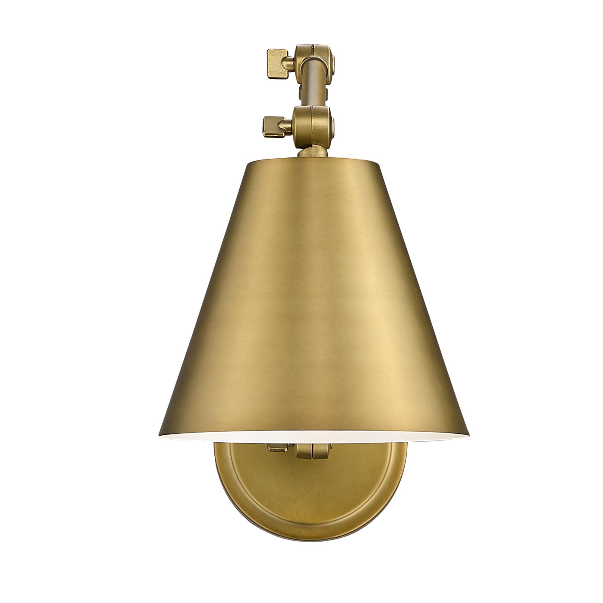 Shown in Rubbed Brass finish and Rubbed Brass glass and Rubbed Brass shade