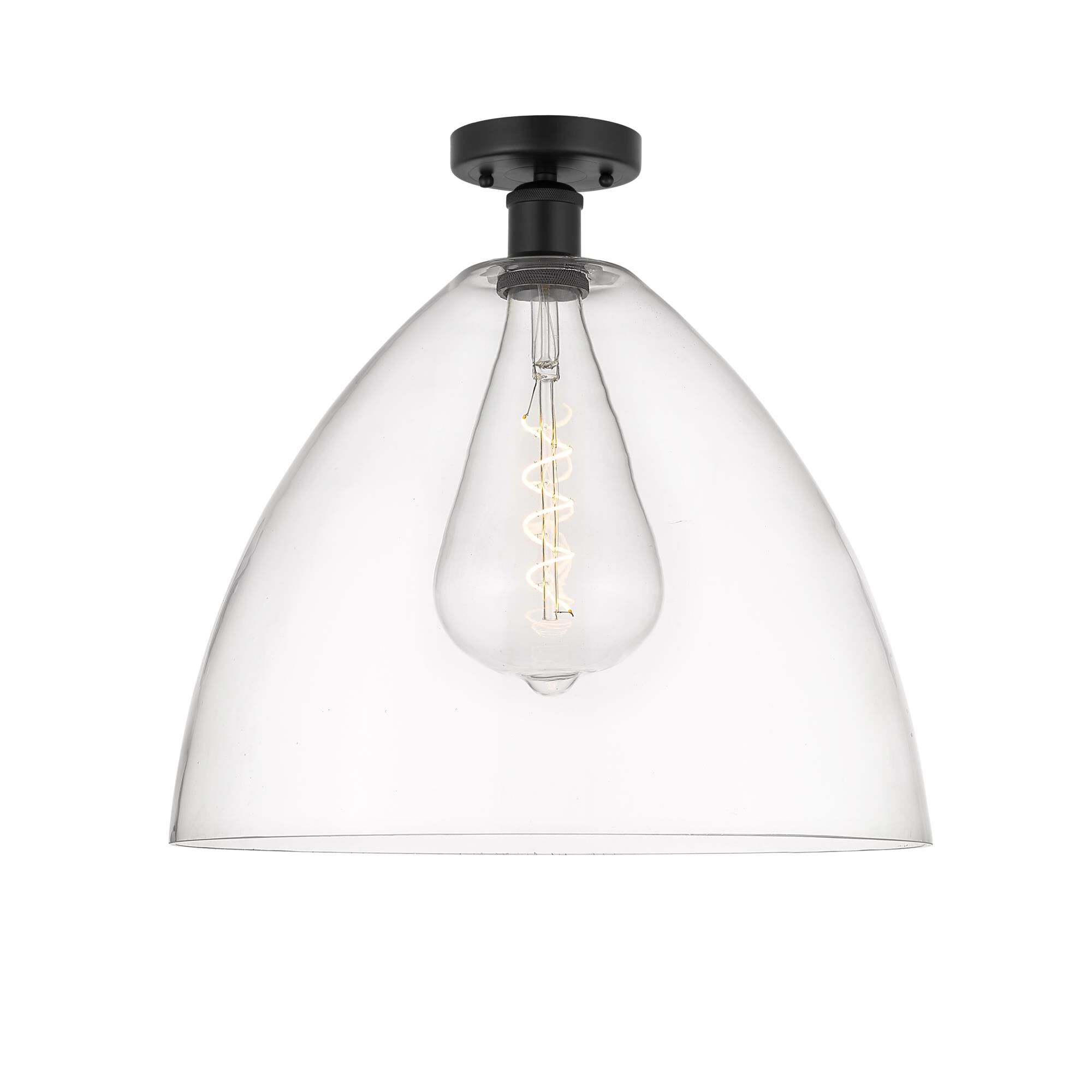 Shown in Matte Black finish and Clear glass