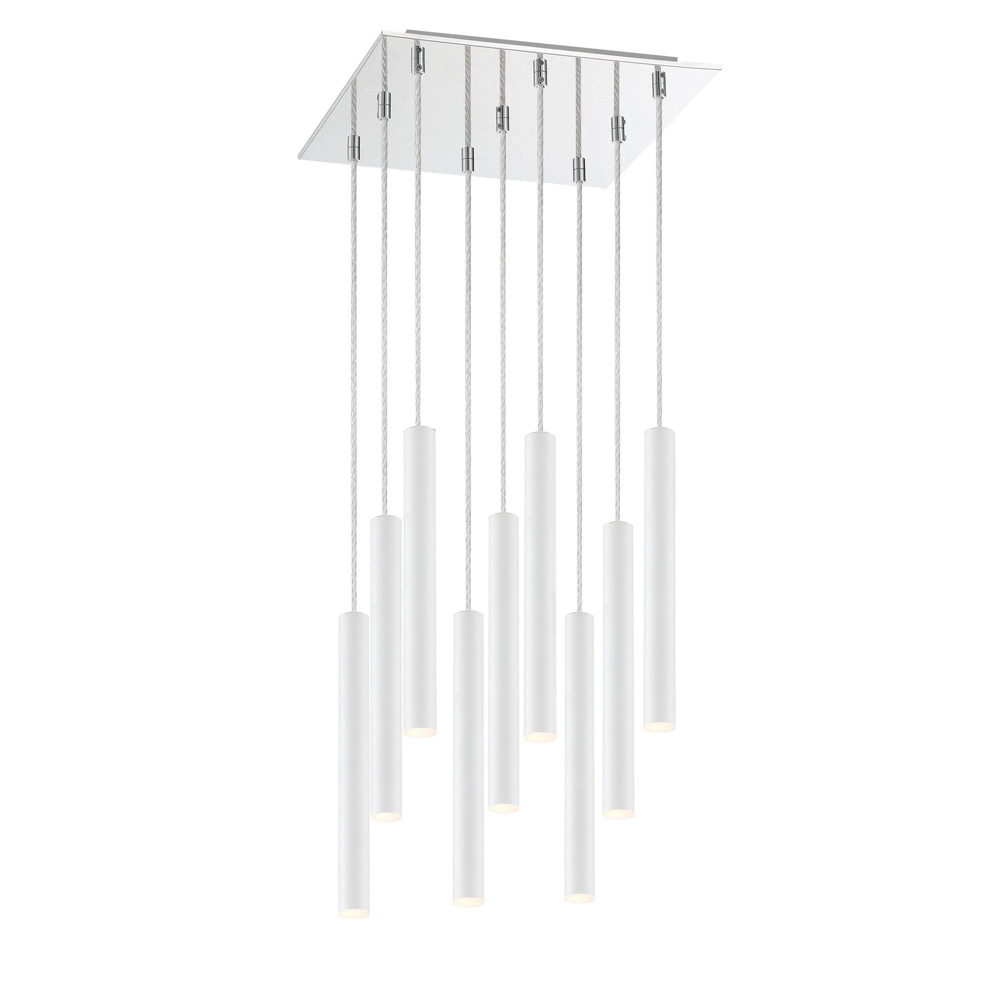 Shown in Chrome finish and Steel glass and Steel shade