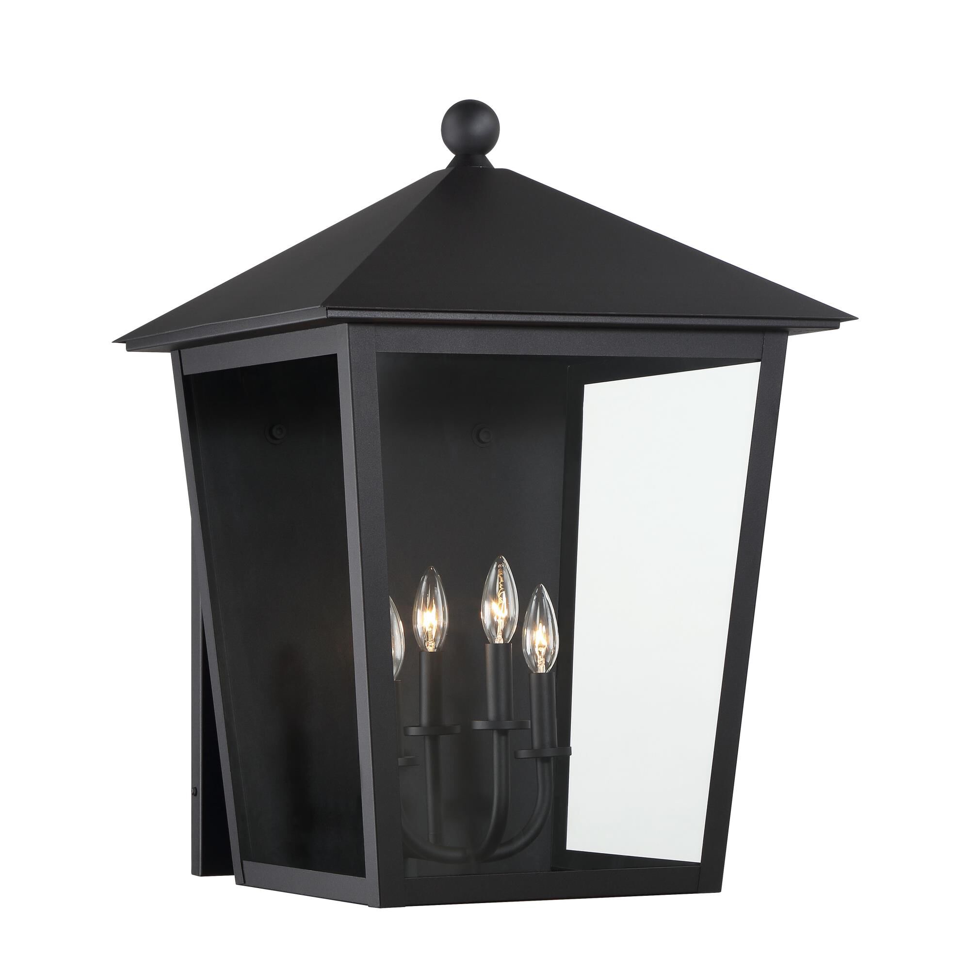 Shown in Sand Coal finish and Clear glass and Glass shade
