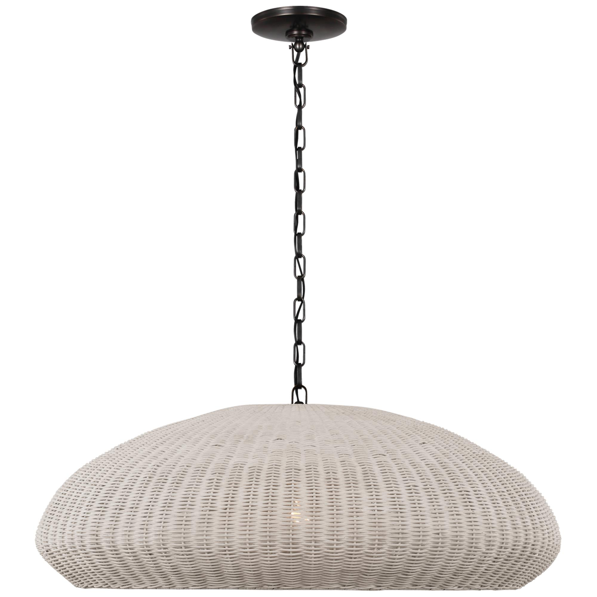 Shown in Bronze finish and Chalk Wicker shade