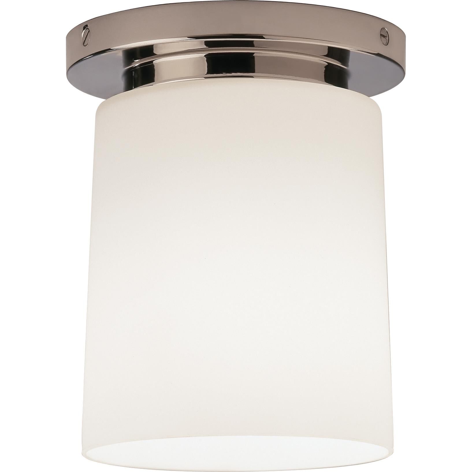 Shown in Polished Nickel finish and White Frosted glass and Frosted White Cased Glass shade