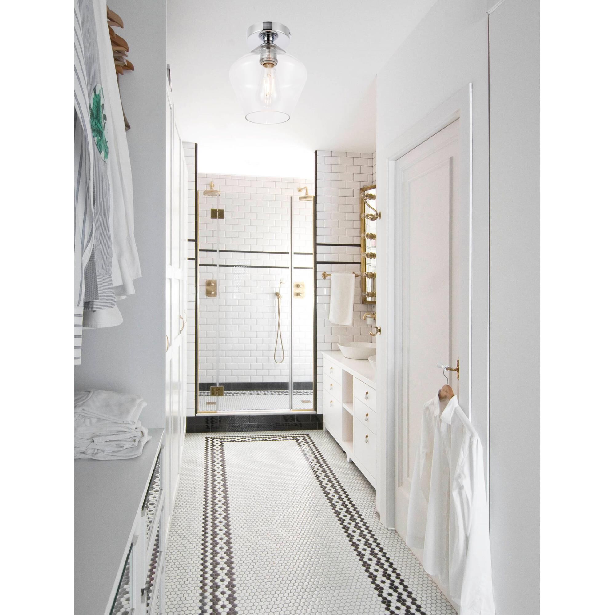 Gene 8 Inch Semi Flush Mount by Elegant Lighting