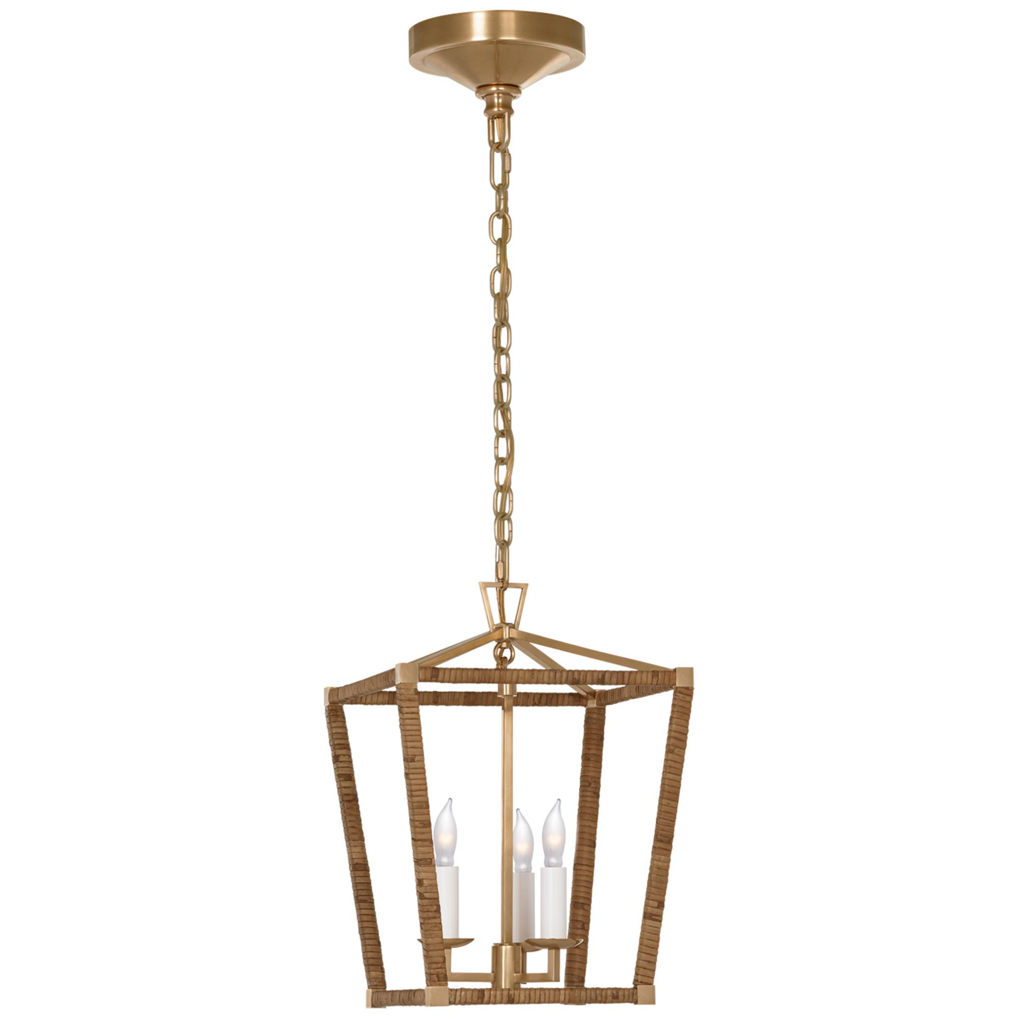 Shown in Antique-Burnished Brass and Natural Rattan finish
