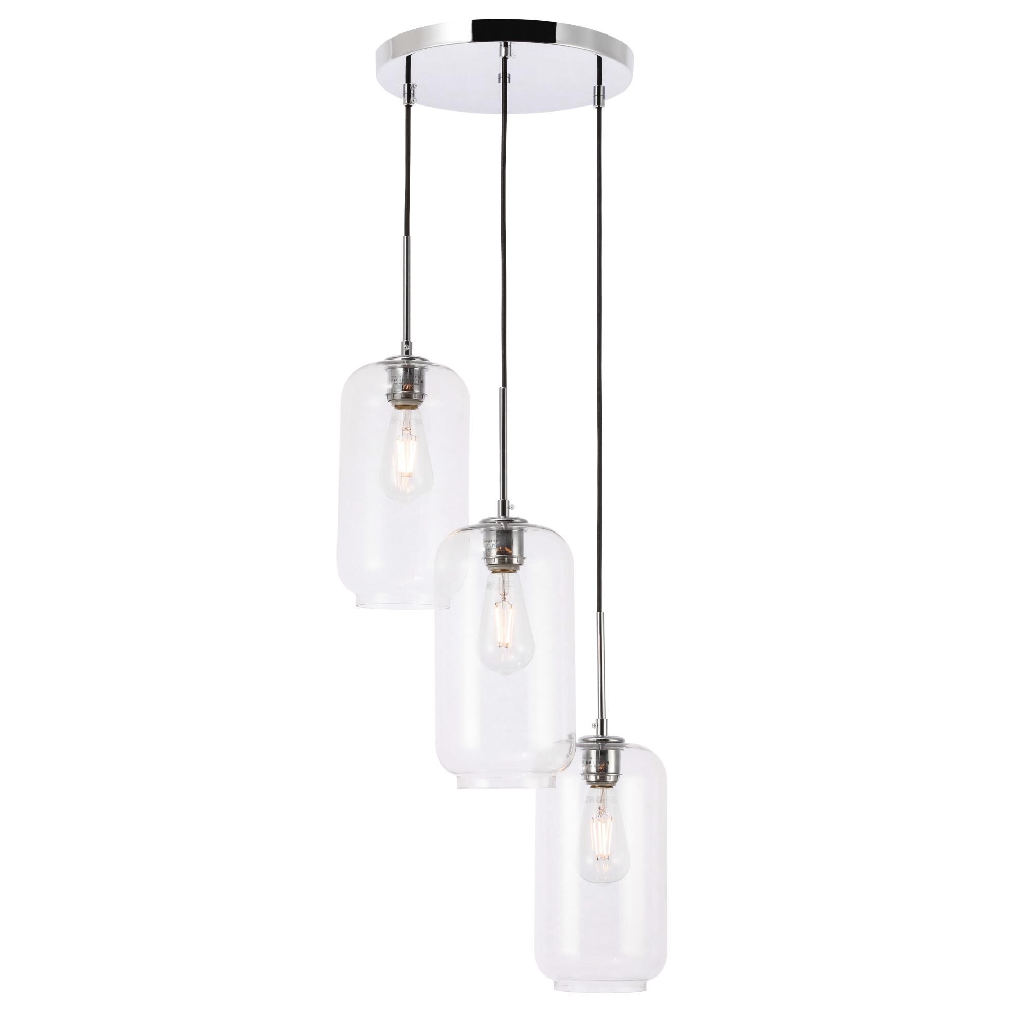 Collier 16 Inch 3 Light Multi Light Pendant by Elegant Lighting