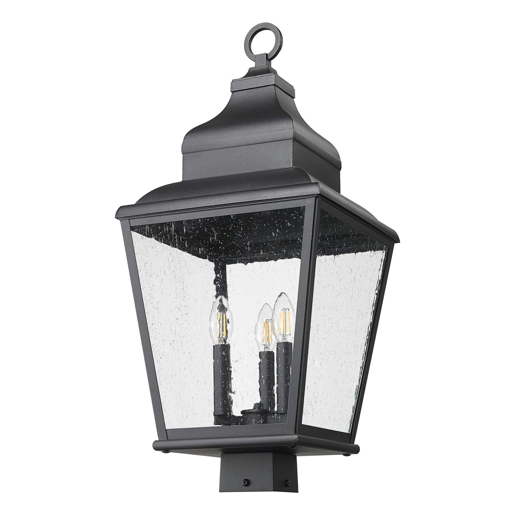 Shown in Sand Black finish and Clear Seedy glass