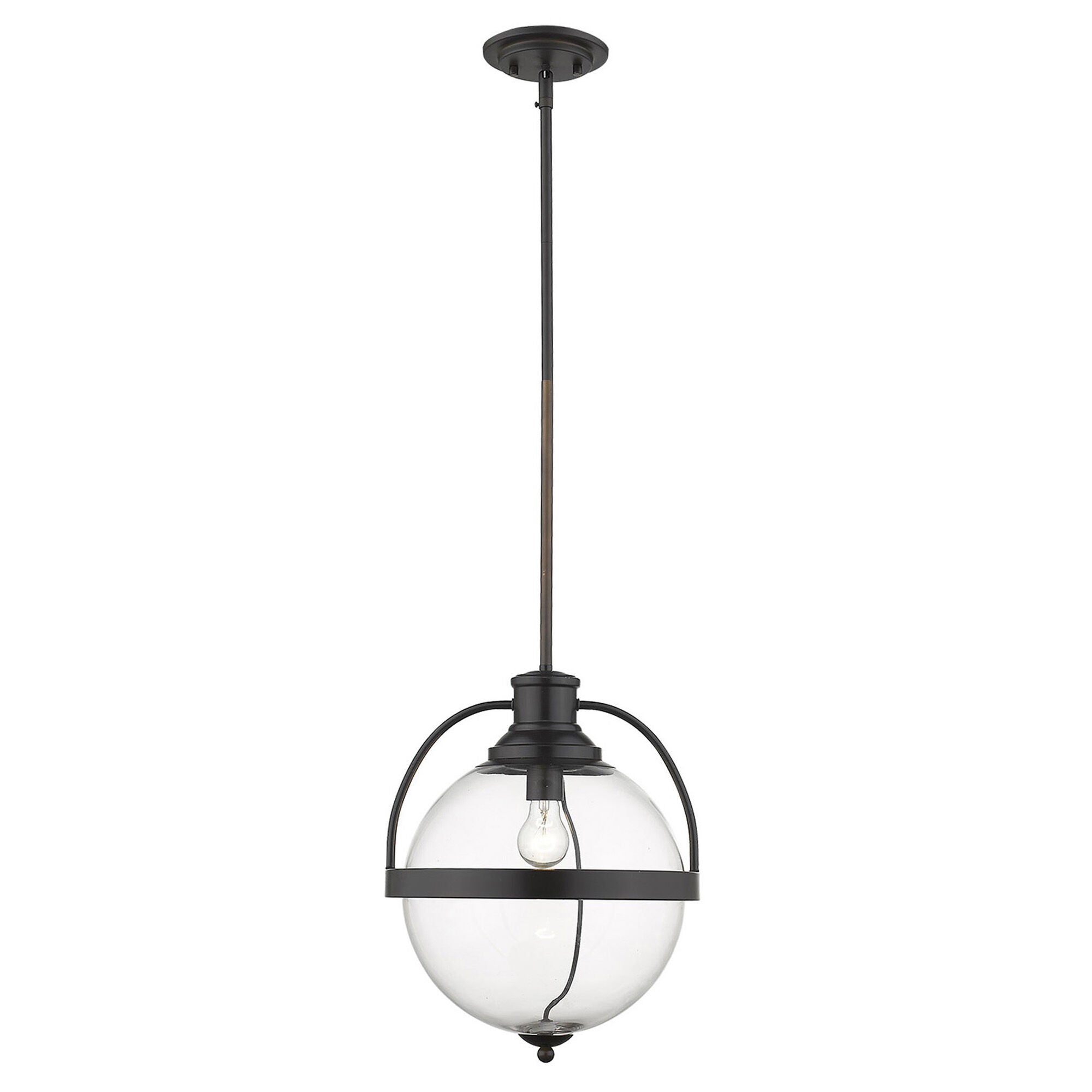 Shown in Oil-Rubbed Bronze finish and Clear glass and Clear, Glass Globe shade